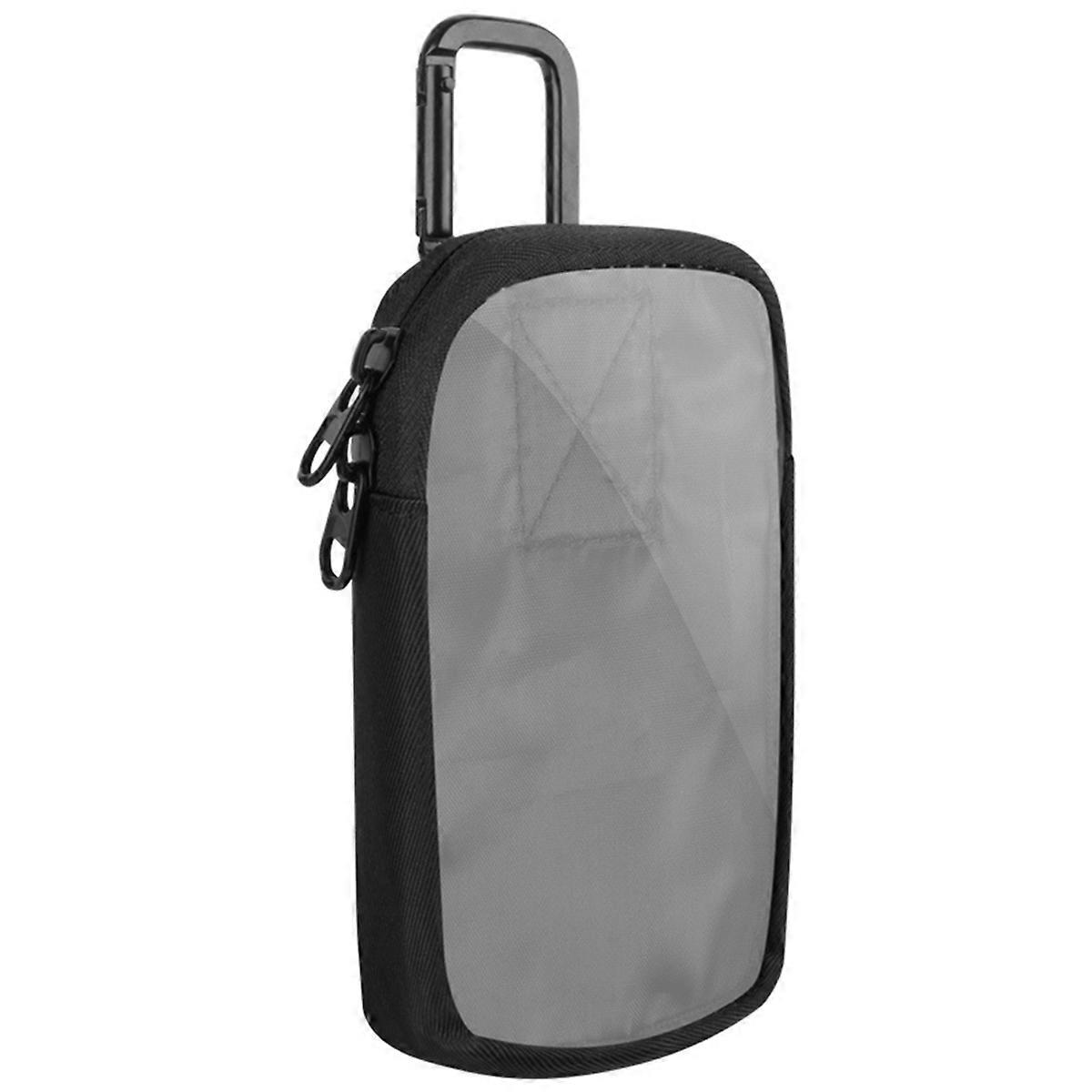 MP3/MP4 Portable Storage Bag with Buckle with Clear Window Black