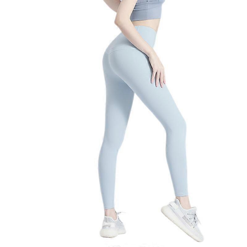 חותלות מתיחה מותן גבוה הרמת ירכיים - מכנסי אופנוענים קצרים, קאפרי, בגדי ריקוד נשים באורך מלא ספורט ריצה מכנסי יוגה (כחול שקוף) מידה S