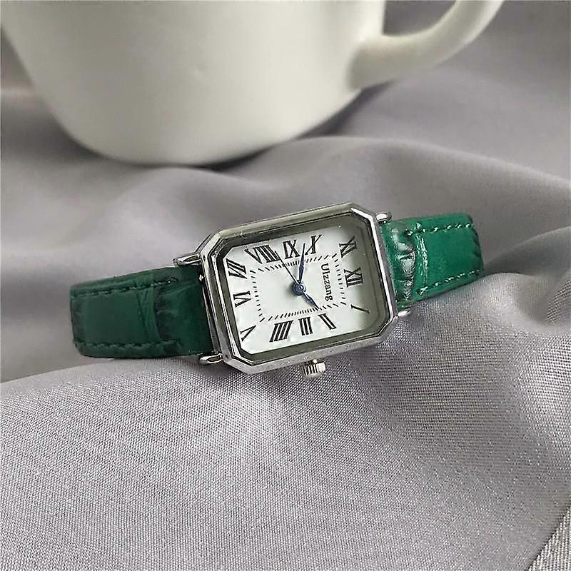 Relógios retrô clássico casual quartzo mostrador pulseira de couro banda retângulo relógio relógios de pulso da moda para mulheres
