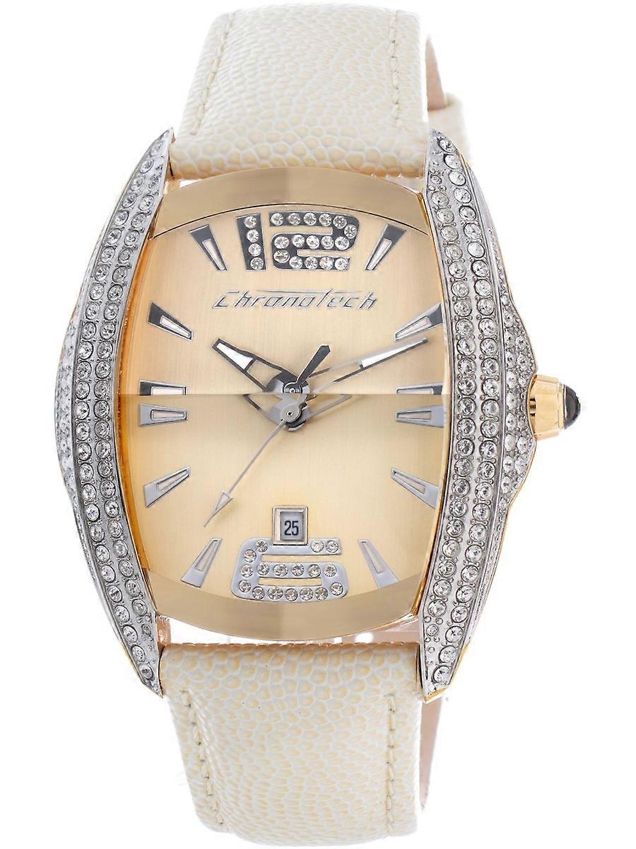 Chronotech Beige Äkta Läder CT7814M-04S Damklocka