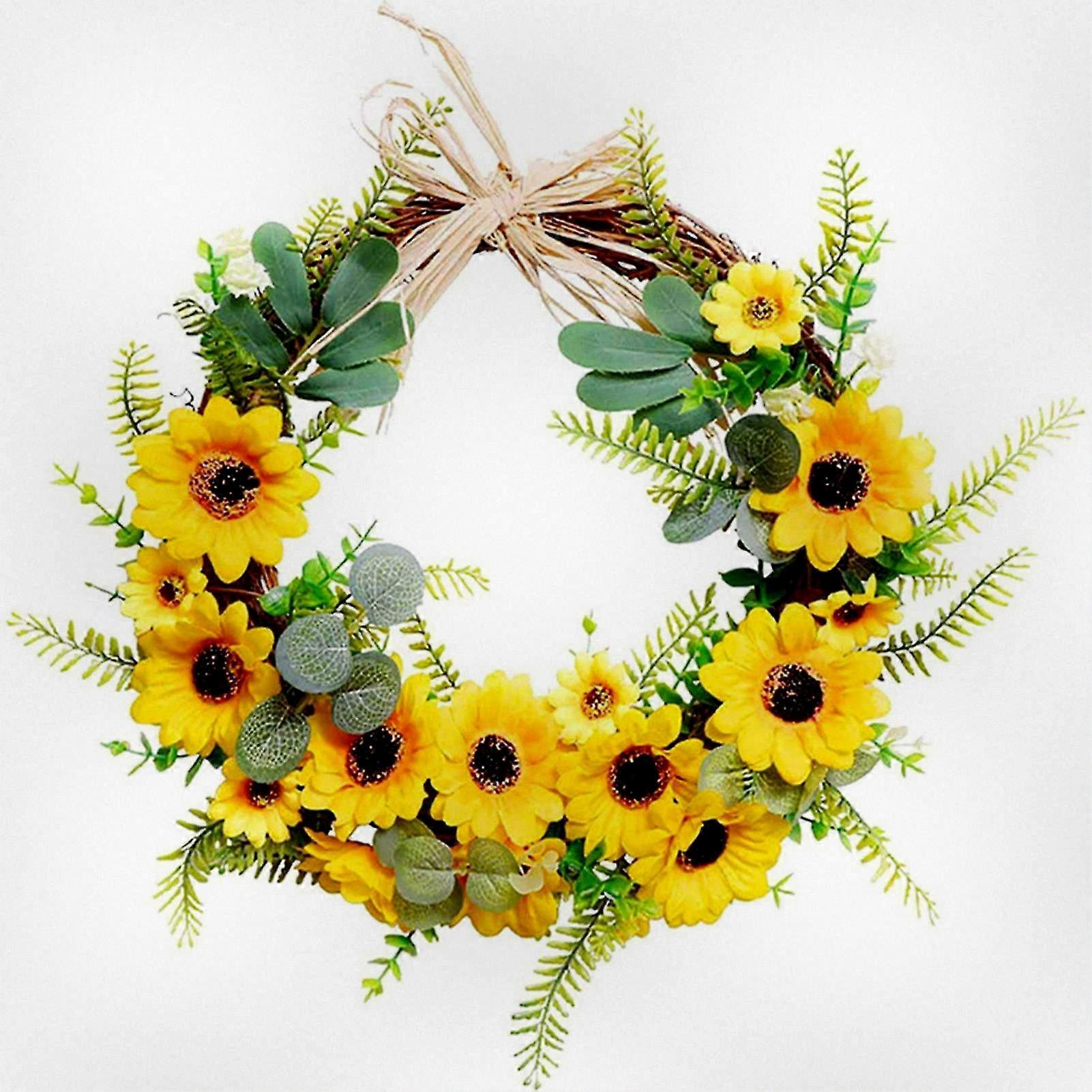 Sunflower Wreath for Window Door Wall Decor Spring Summer Easter Home Hanging