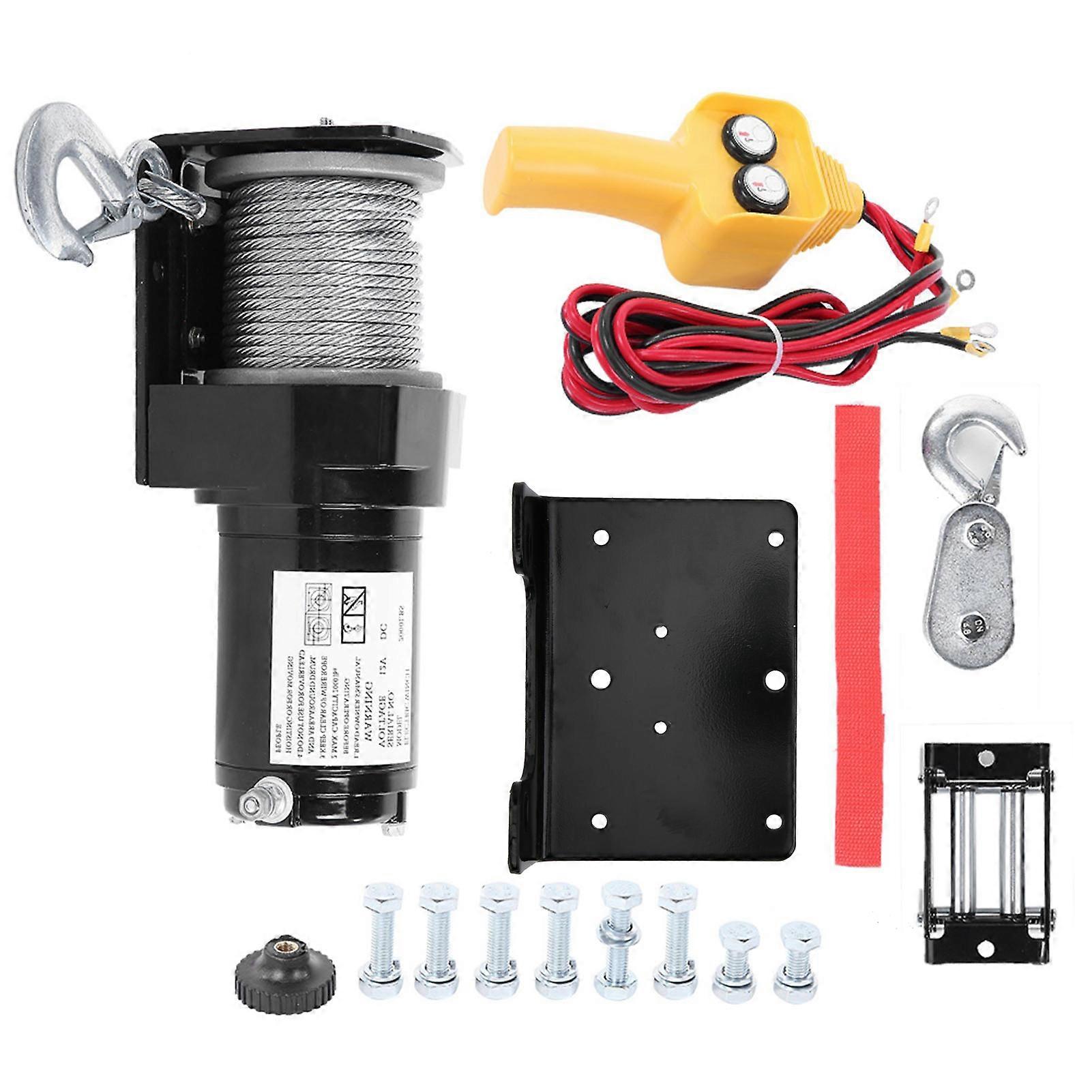 2000lb 12V Electric Winch Kit with Remote Control - High Efficiency & Durability