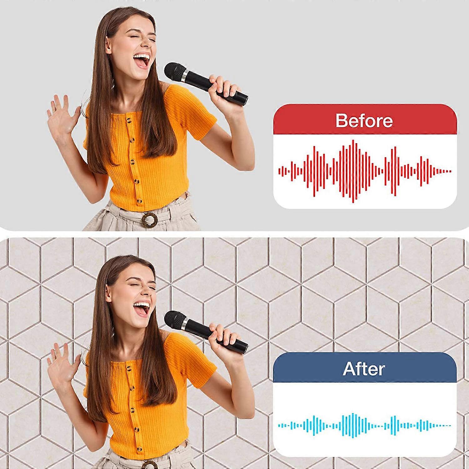 12 PACK Acoustic Foam,Self-Adhesive Sound Proof Panels(Gray)