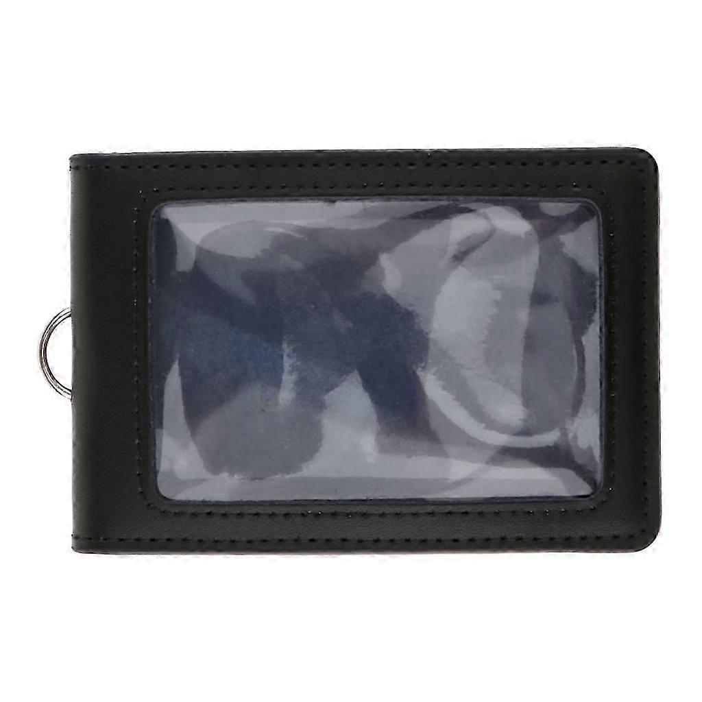 PU Leather Name Tag Badge ID Card Holders Lanyards Vertical