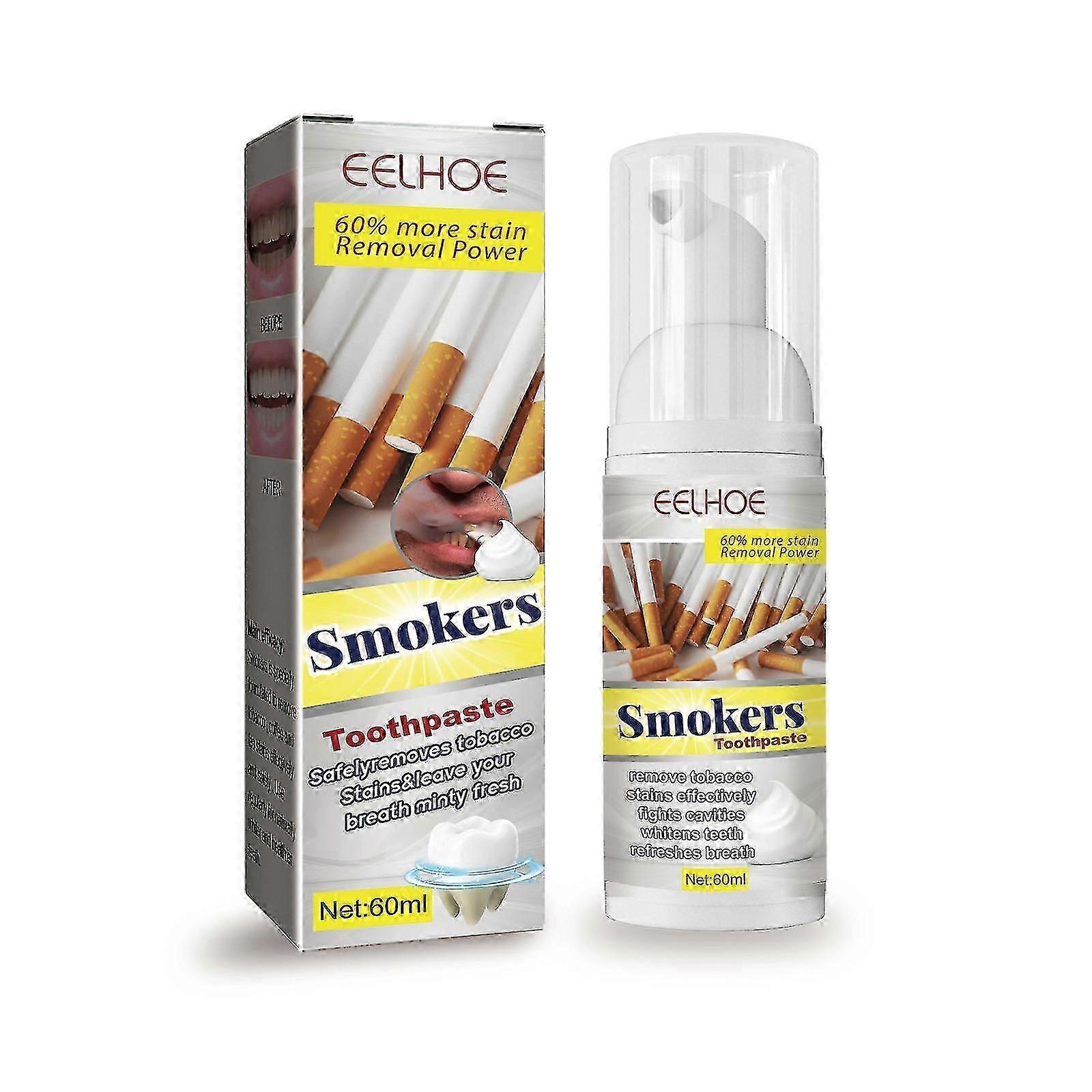 SMOKERS TOOTHPASTE,Smokers Stain Removal Whitening Gel,Remove Smokers Stains From Teeth, Fresh Breath Without Odor