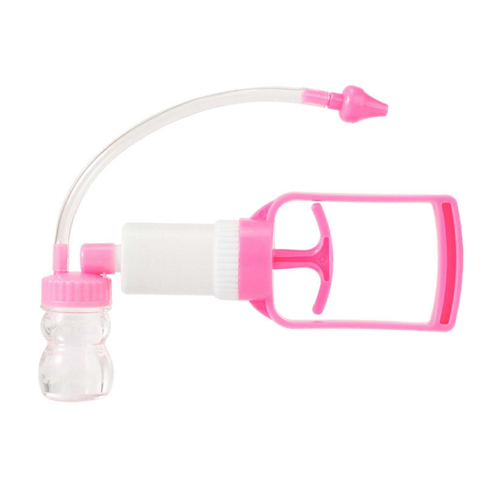 Baby Nasal Aspirator Handpulled Nose Cleaner with Powerful Suction Detachable Washable Part for Easy Daily Cleaning Pink