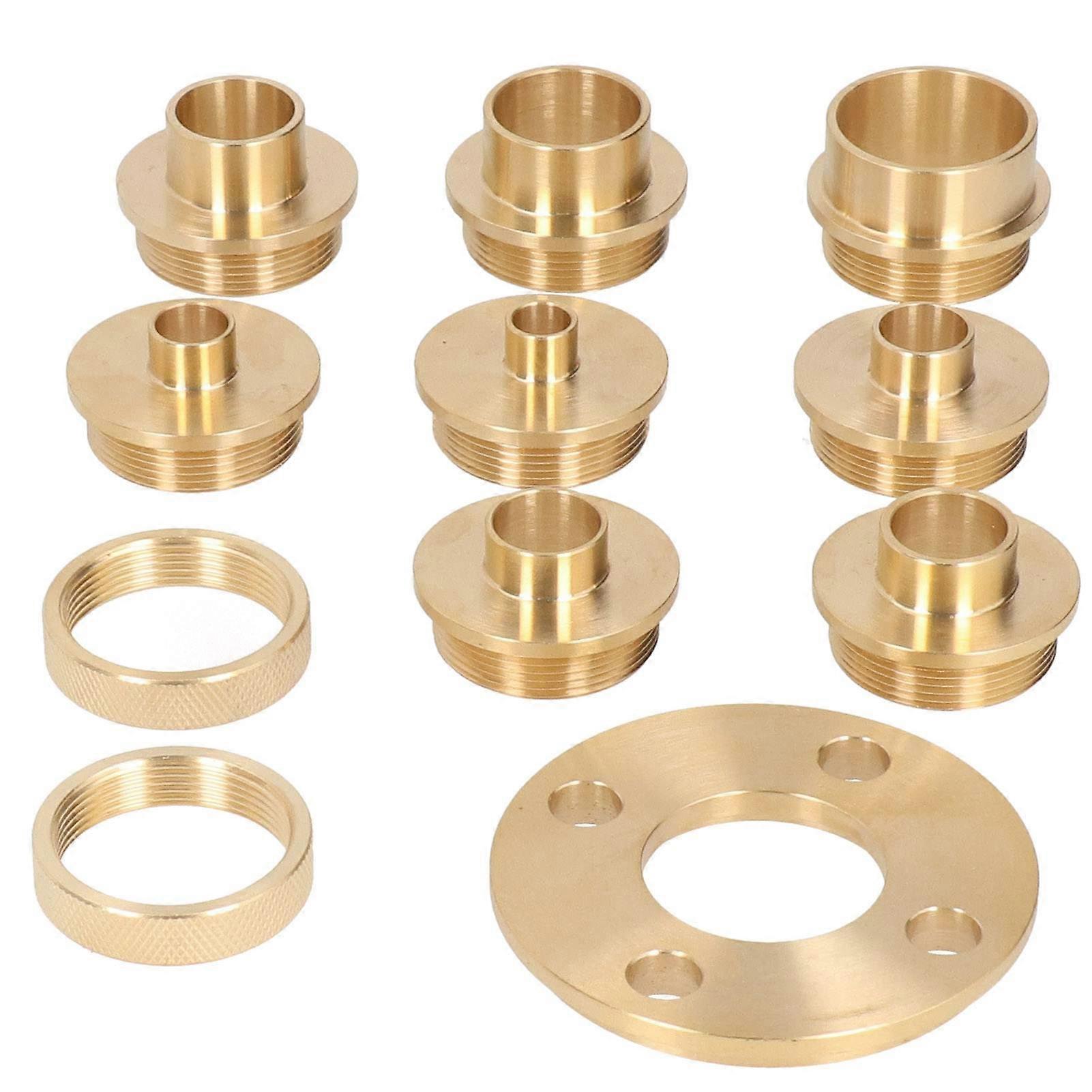 11Pcs/Set Brass Template Router Guides Kit with Lock Nut Adapter Router Accessory