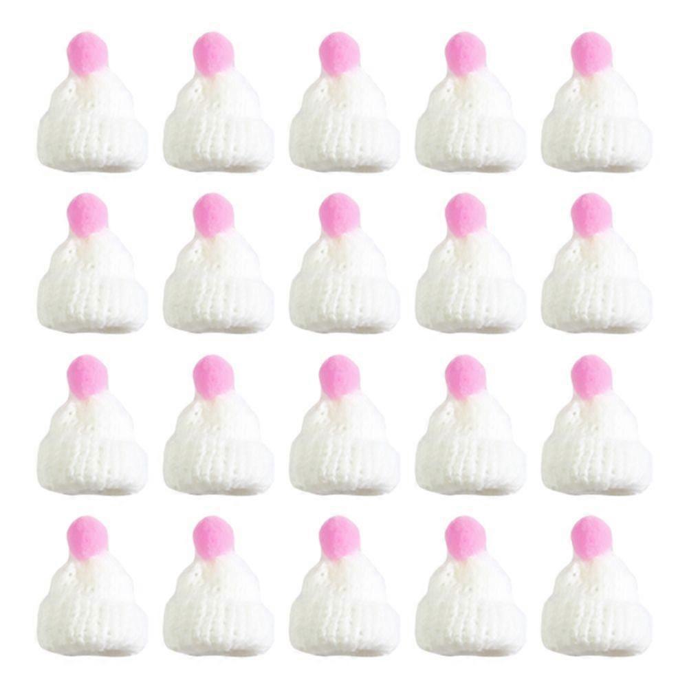 20pcs Mini Woollen Hat Knitted Santa Hat Handwork Accessories Clothes Decoration