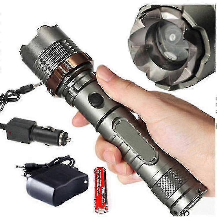 Rechargeable 990000lm T6 Led Flashlight Tactical Police Super Bright Torch Zoomable Yanlieso