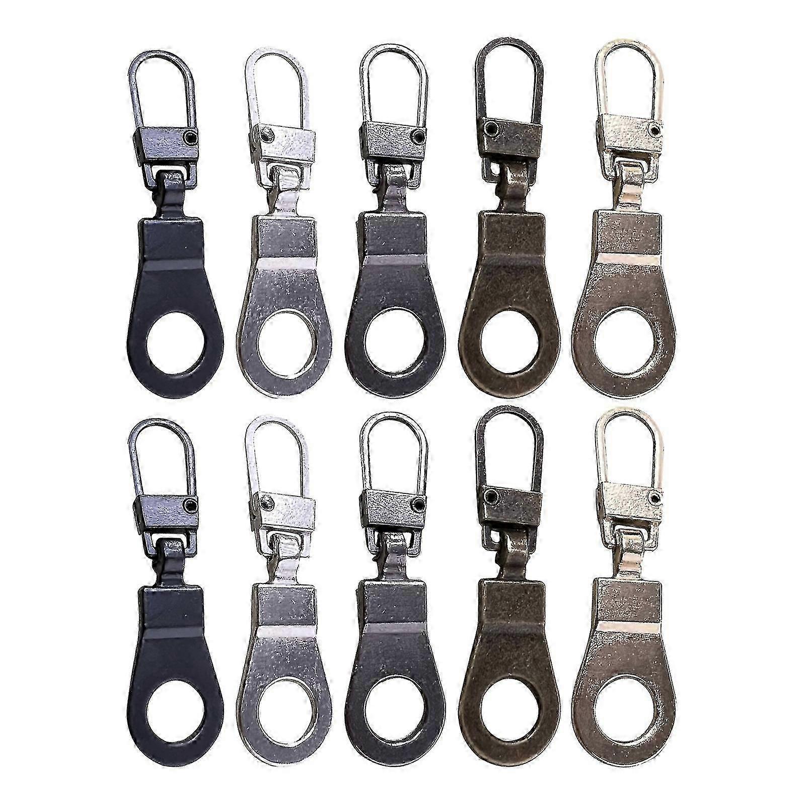 10pcs Removable Mending Extension Chain Backpack Coat Clothes Shoes Zipper Pull