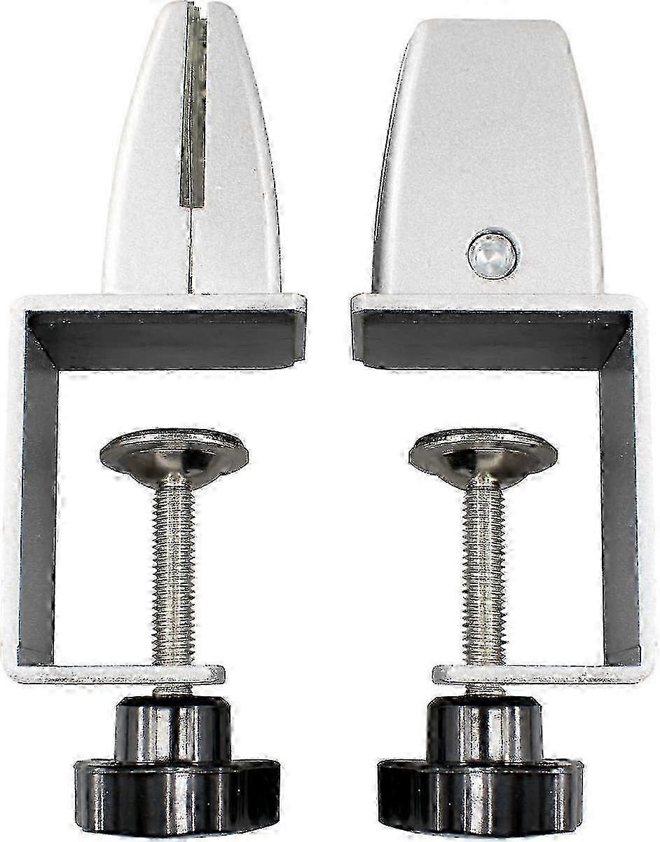 2Pcs Adjustable Acrylic Desk Partition Clamp with Aluminum Support