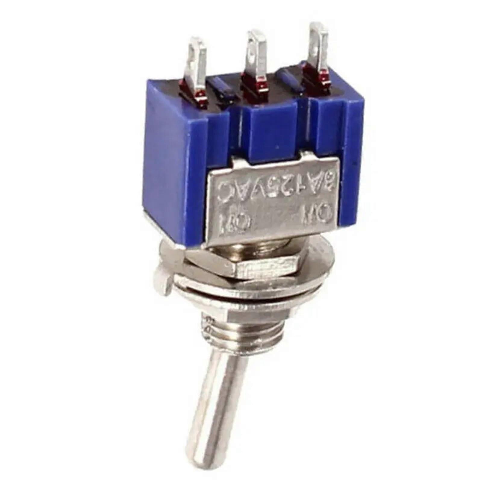 10PC/5PCS Miniature Toggle Switch Single Pole Throw SPDT (MTS102) ONON 120VAC 6A 1/4 inch Mount MTS102(10PCS)