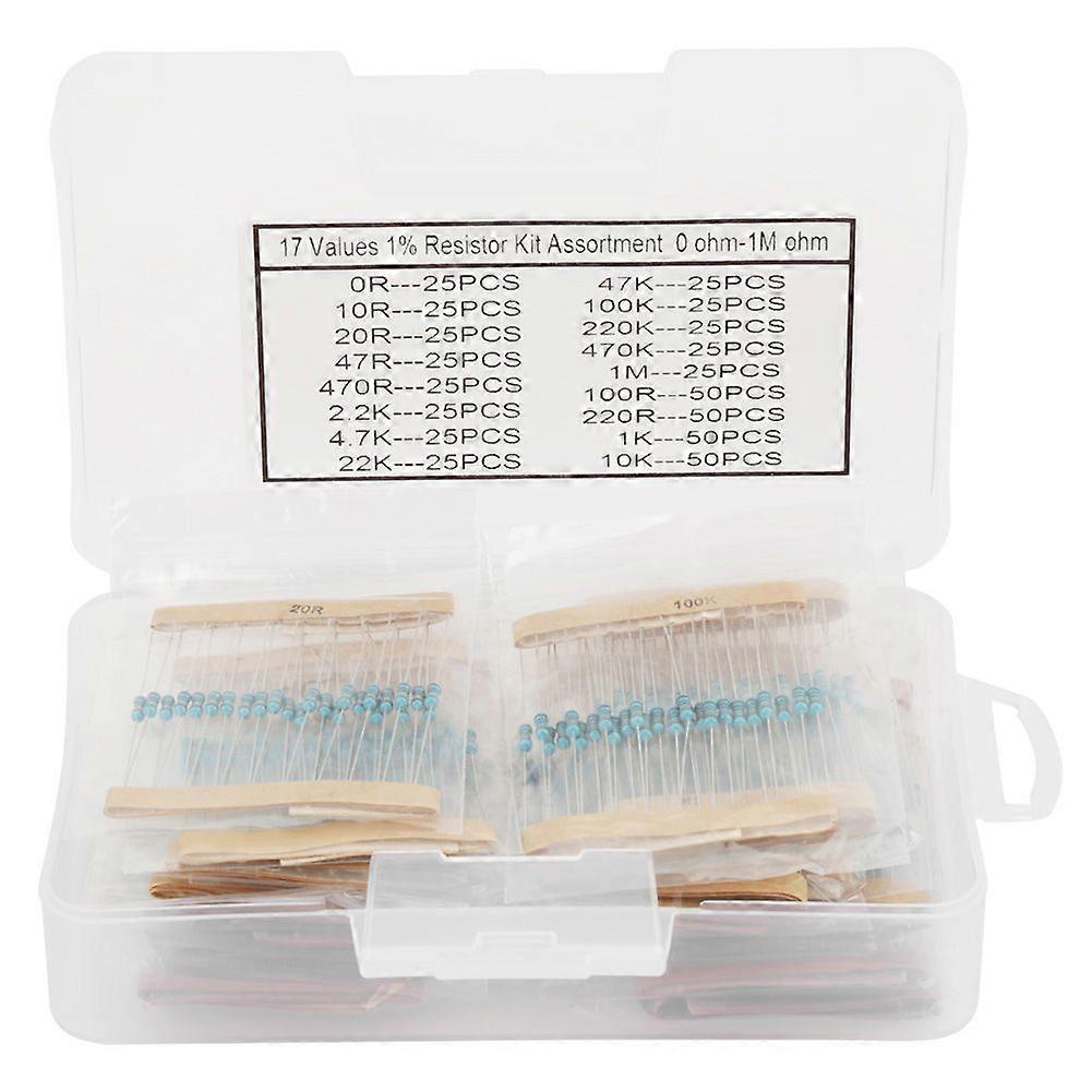 High quality  Metal Film Resistor 1/4w 1% Sample Box Kit 0R 10R 20R 47R 22...