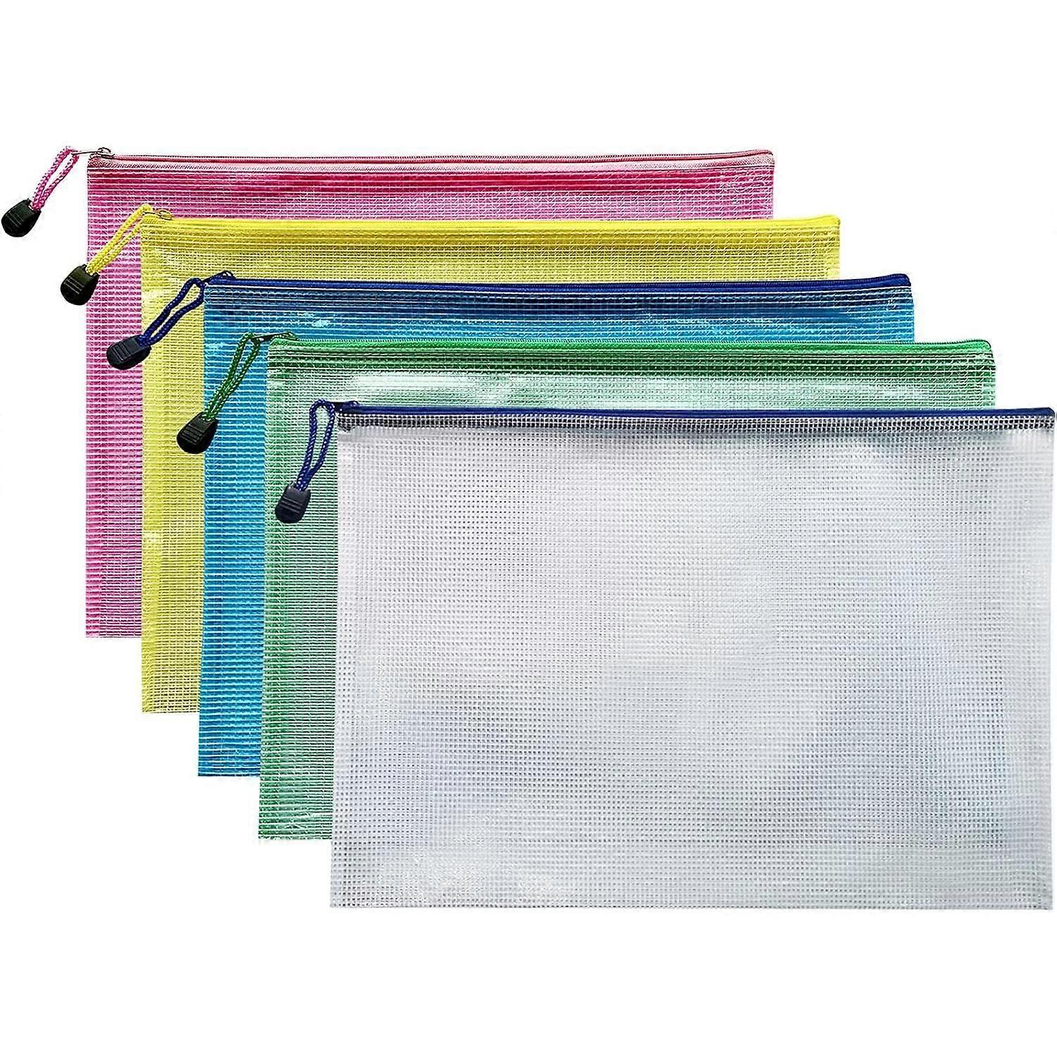 A4 Blixtlås Mappar Plastkort 5 stycken extra tjocka