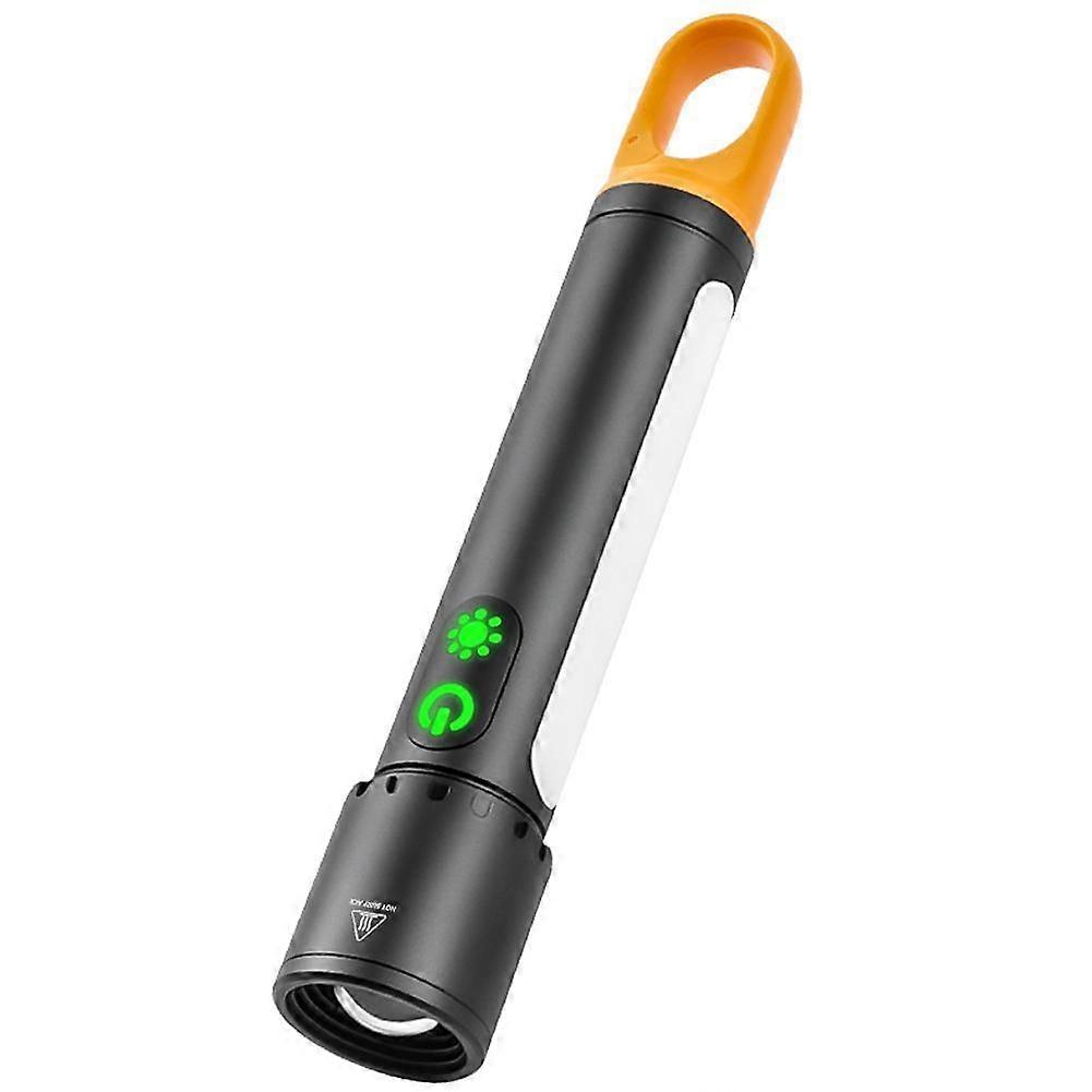 X725 Flashlight (A)$Strong light long-range telescopic zoom multi-light source hook with side light multi-function flashlight