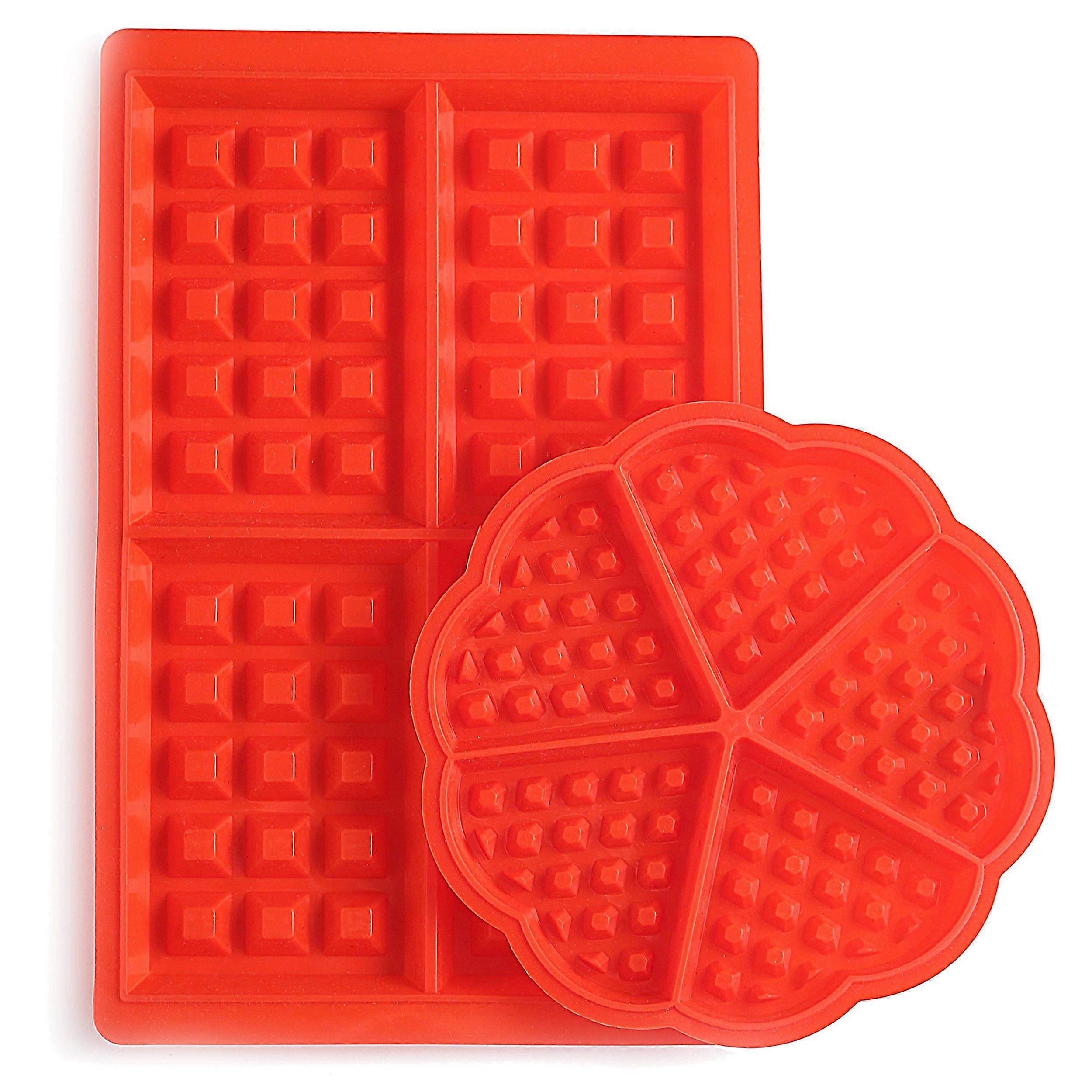2-piece silicone waffle iron, oven and microwave safe