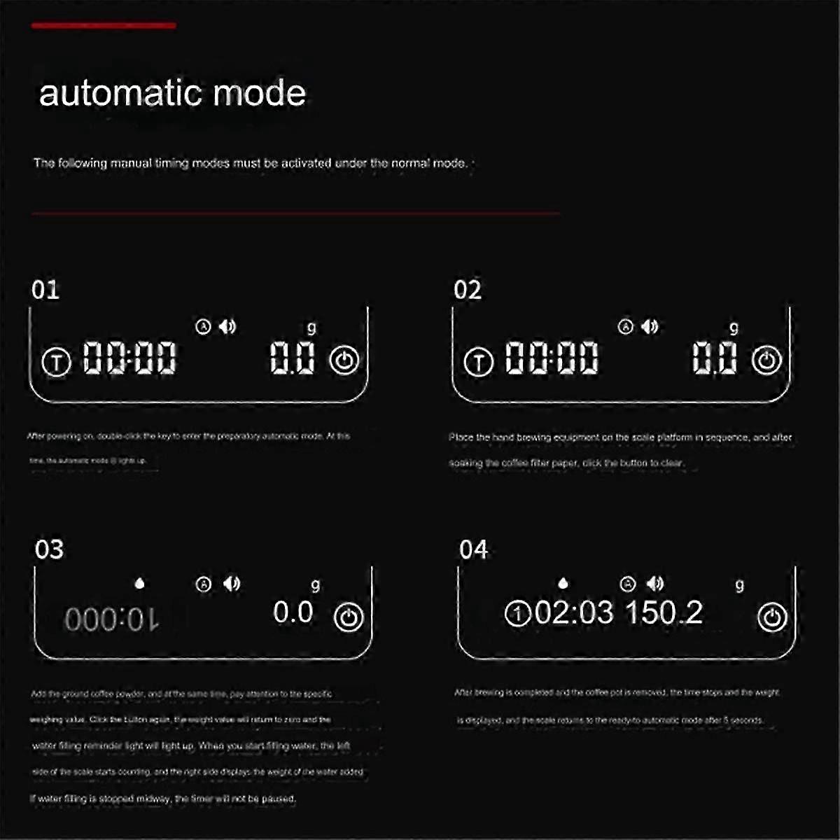 Coffee Scale , 0.1g Precise Graduation, Portable Pocket Scale Multi-Function Timing Kitchen Scale W