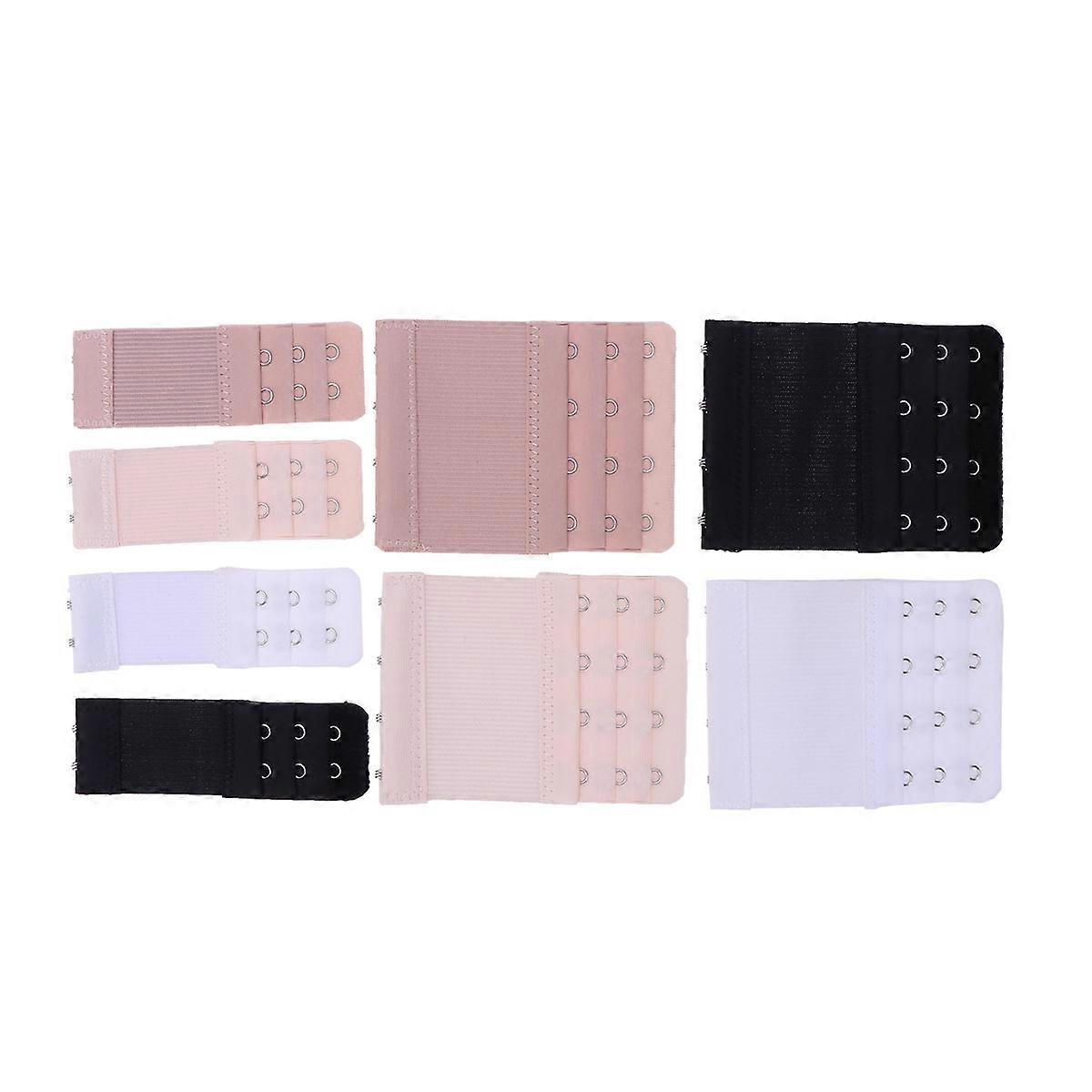 8pcs Women's Bra Extenders Hook Brassiere Extension Buckles White Black Skin Apricot Comfortable Underwear Fit Support