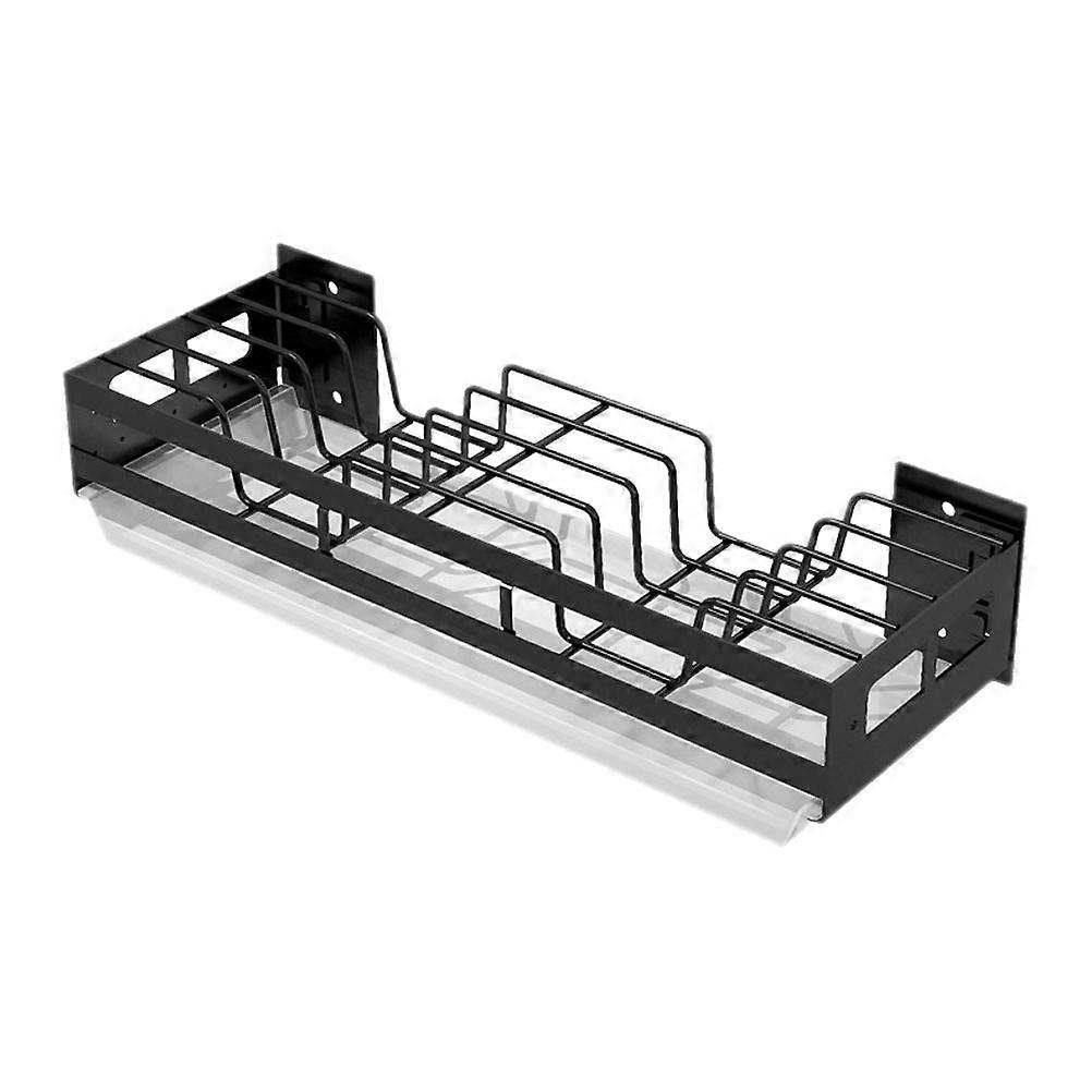 Black Kitchen Storage Rack Wall Hanging Holder 1Pcs Multi Functional