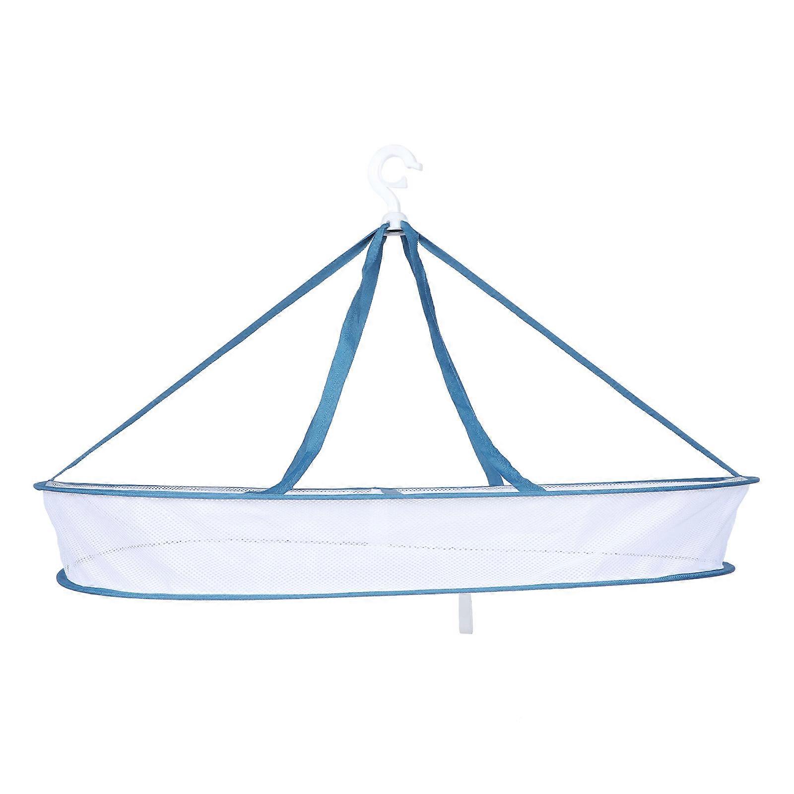 Laundry Drying Tool Home Use Clothes Drying Basket Single Layer Structure Indoor Drying 78x61cm Blue Foldable 1Pack