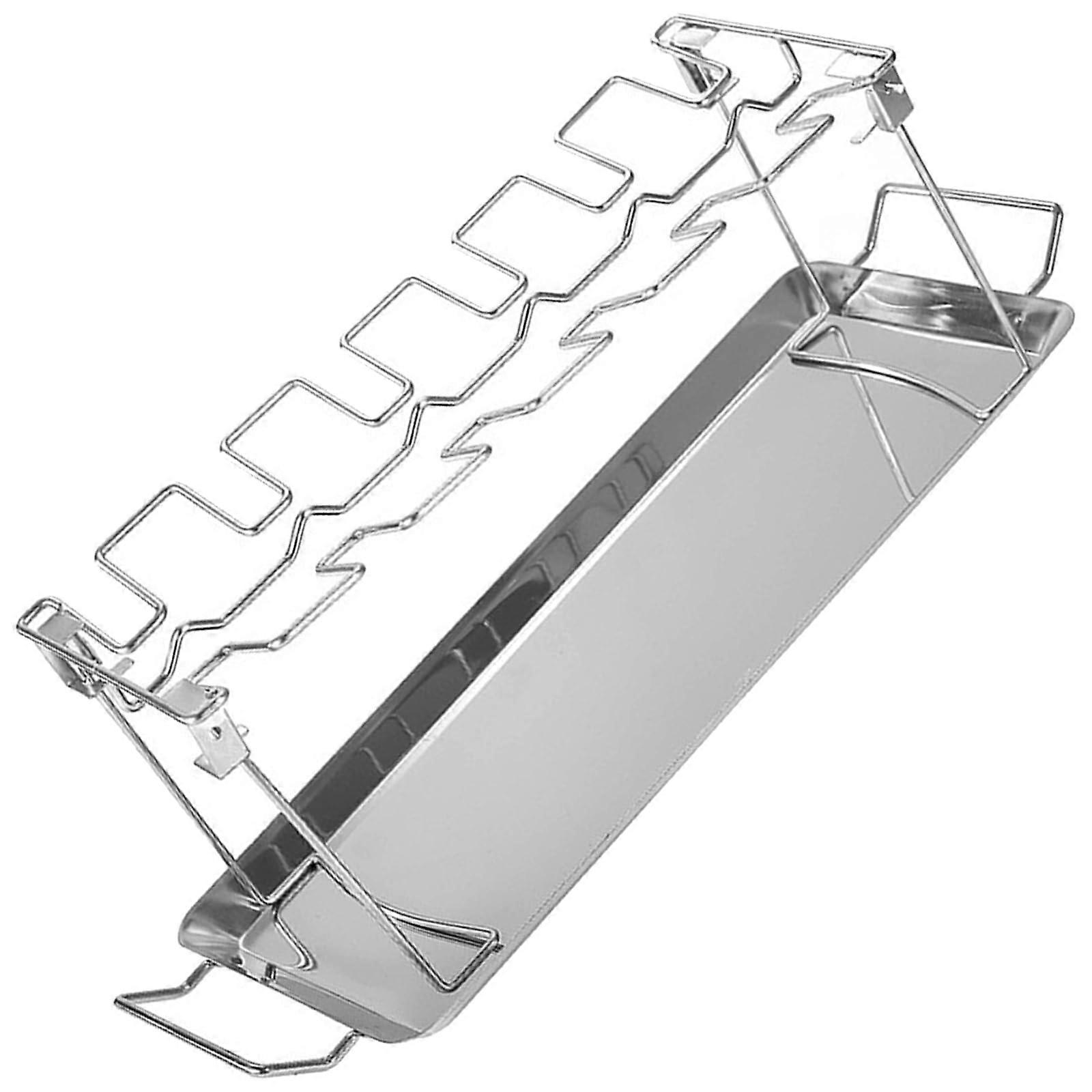 Professional grade rib rack for smoker grills holds multiple ribs includes heatresistant oil plate Ref: 4305