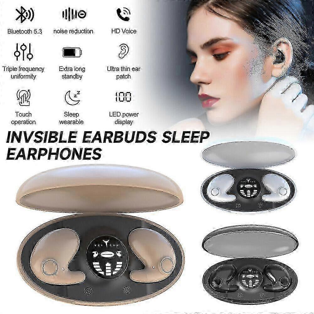 Bluetooth 5.3 Wireless Headphones Earphones Earbuds Touch Control Waterproof Noise Cancelling Invisible Sleeping LED Display