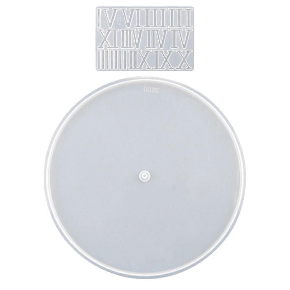 Flexible Silicone Mold Diy Clock Dial Mold For Diy Projects Craft Enthusiasts Epoxy Casting Supplies White 27.00X27.00X0.80cm 1 Set