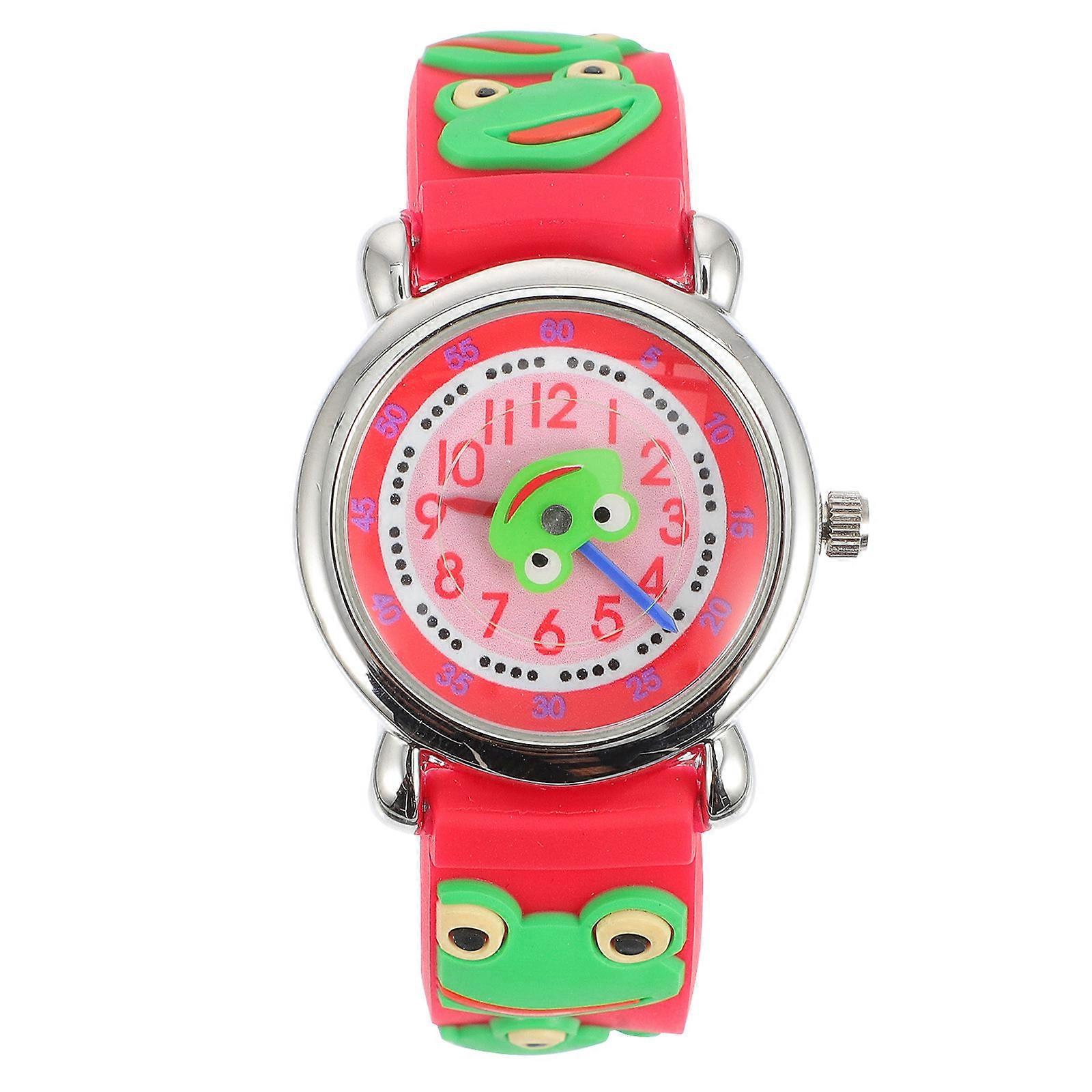 Kids Watch Childrens Wristwatch Daily Life Red Circular Time Display 1Set
