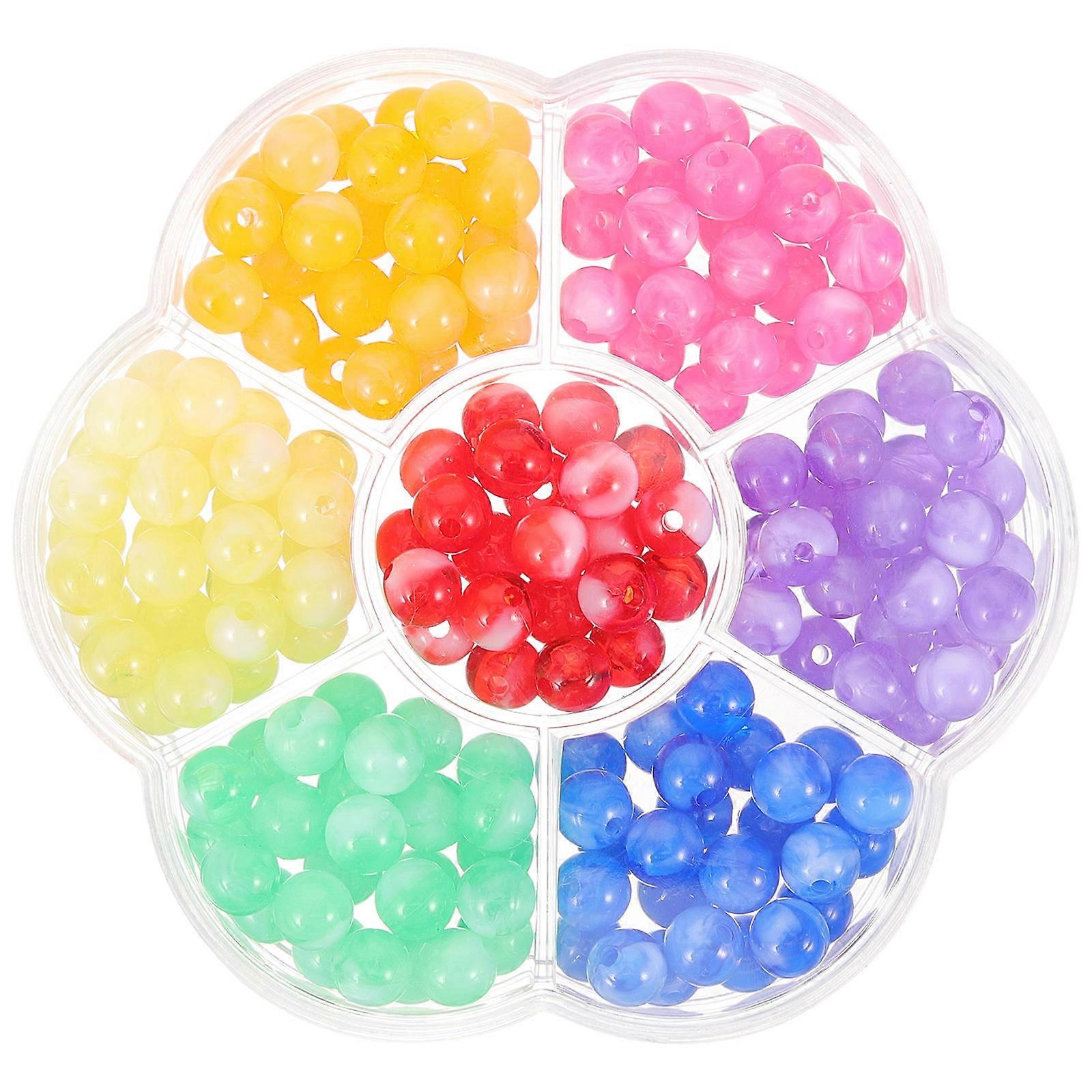 Round Spacer Beads Acrylic Beads Assorted Color 0.8x0.8cm Anniversary Day Valentine's Set
