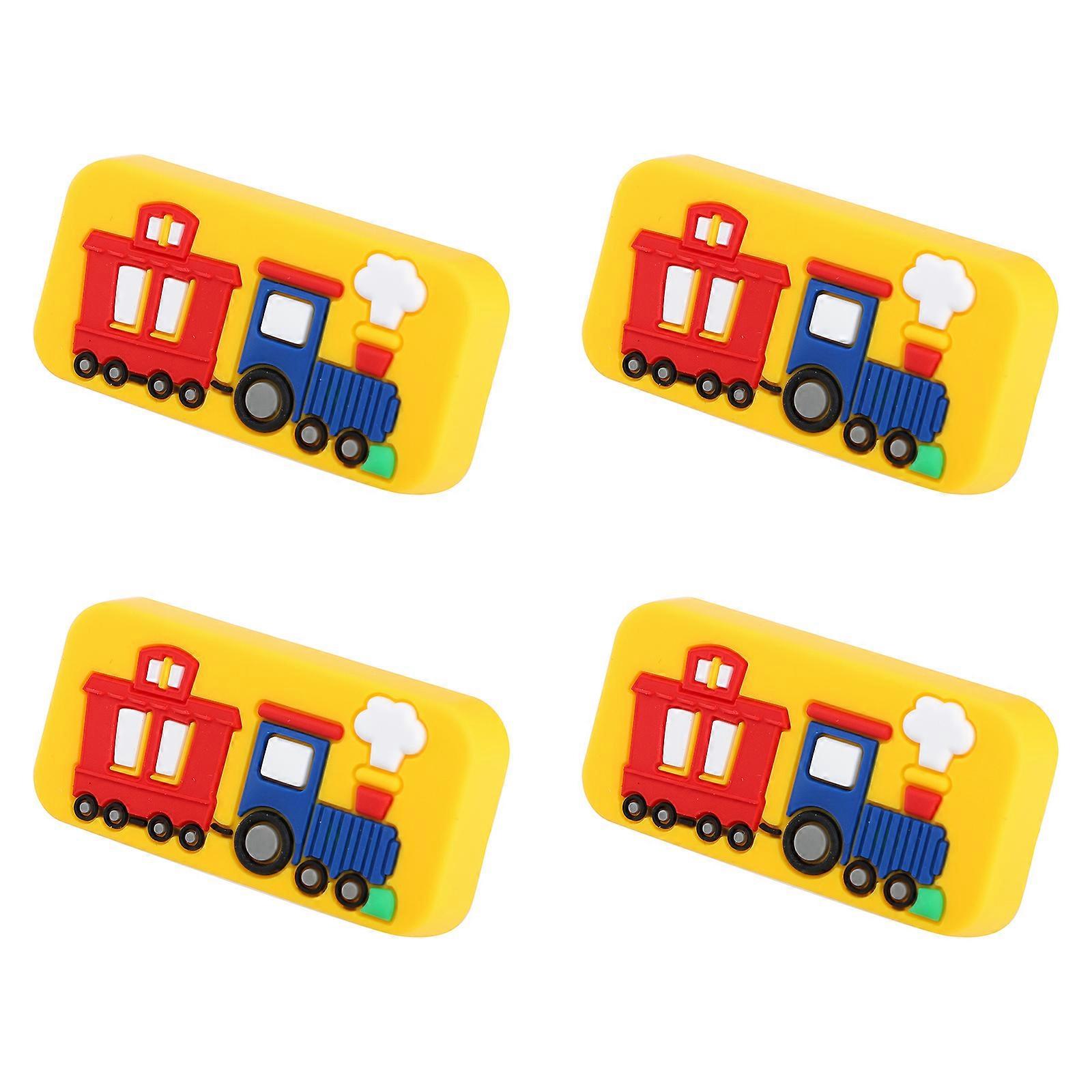 Cartoon Cabinet Handles Small Knobs for Drawers Homeowners Furniture Enthusiasts Rubber and Zinc Alloy 5.3x2.7cm 4Pcs