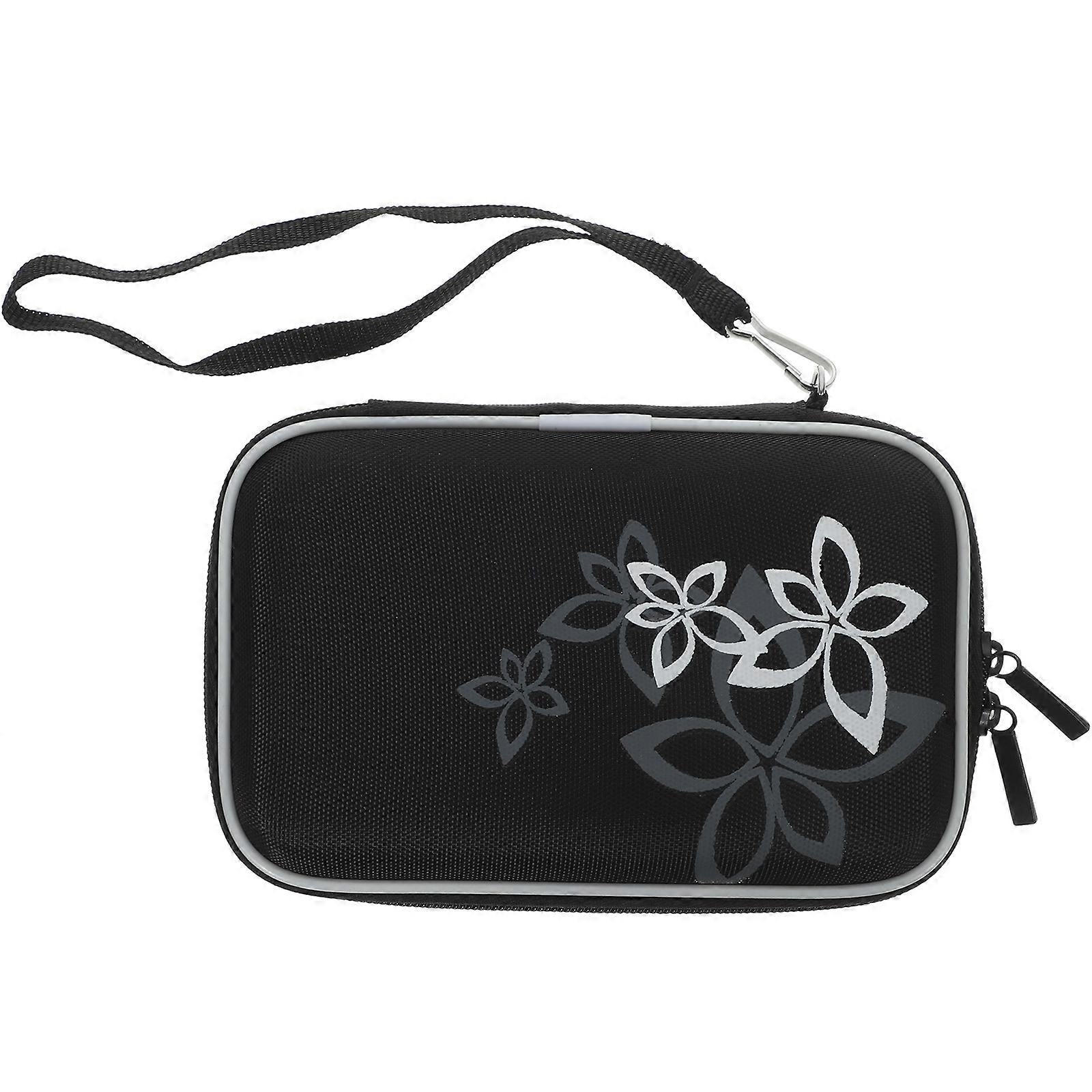 Flash Drive Bag Portable 2.5 Inch Hard Drive Protective Case Bag Pouch Organizer With Flower Texture Dustproof Rectangular Outdoor 1Pack