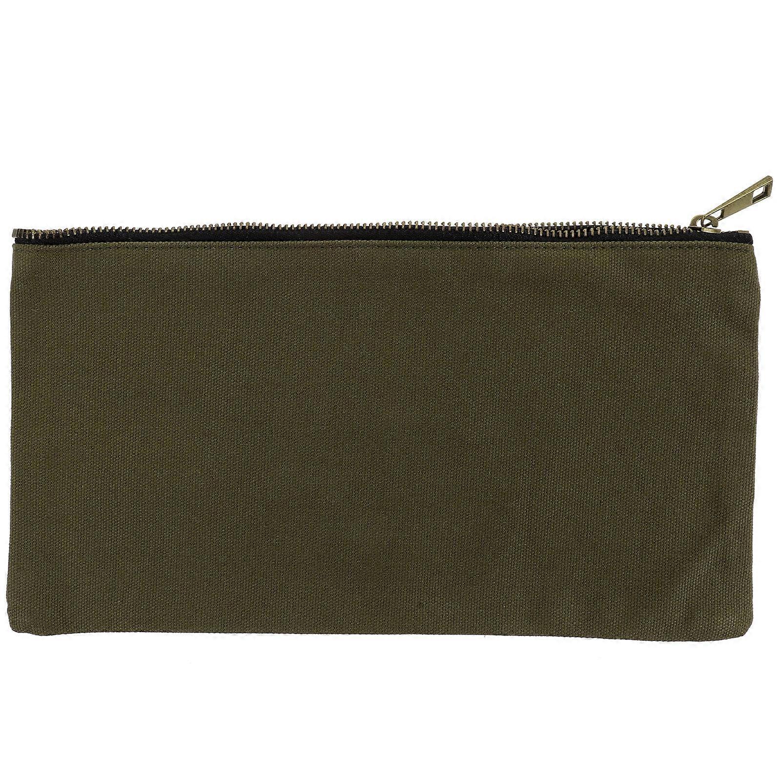 Small Canvas Tool Pouch Multipurpose Tool Bag for Electricians Olive Green 30x16x0.8cm Tool Organization 1Set