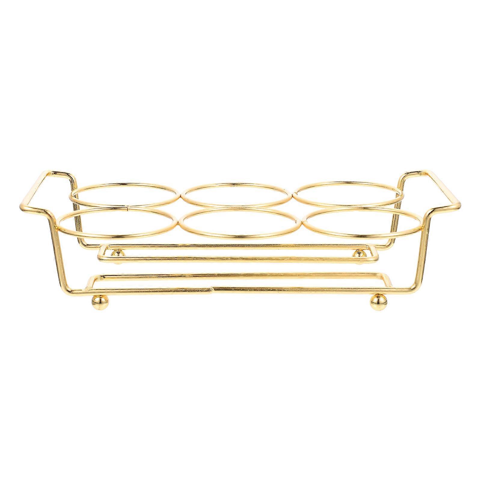 Metal Desktop Rack with Multi Holder and Flat Base – Practical Storage for Home Bar Parties, Modern Style Wine Cup Organizer for Spirits and Liquor