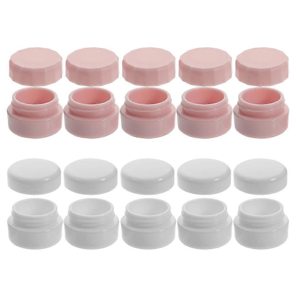 Empty Cream Containers Portable Design Travel Cream Jars Assorted Color 10Set