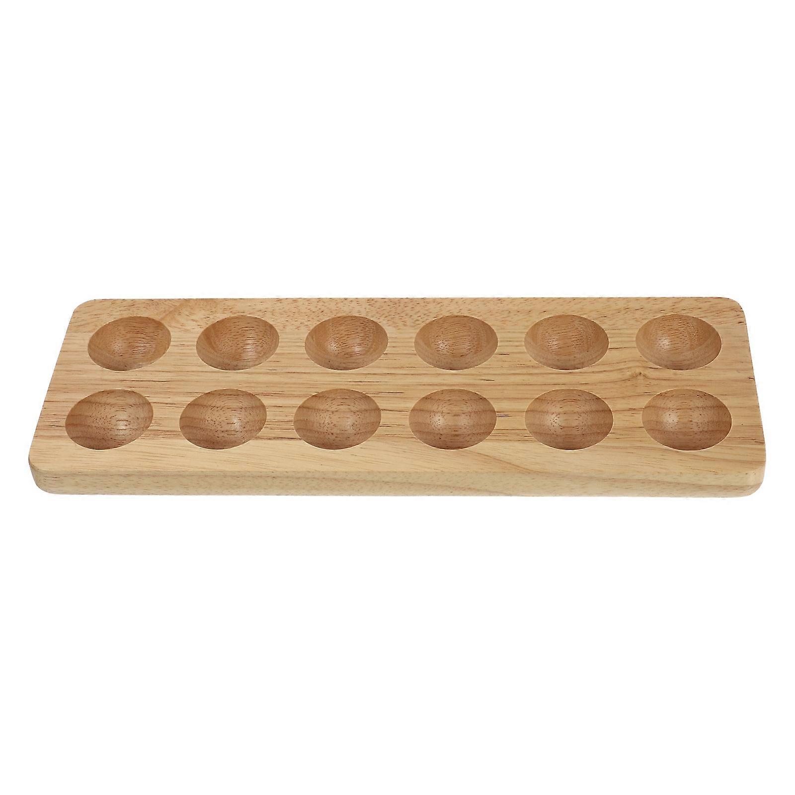 Plateau à œufs en bois pour un rangement pratique des œufs, 1 pièce, bois brun clair
