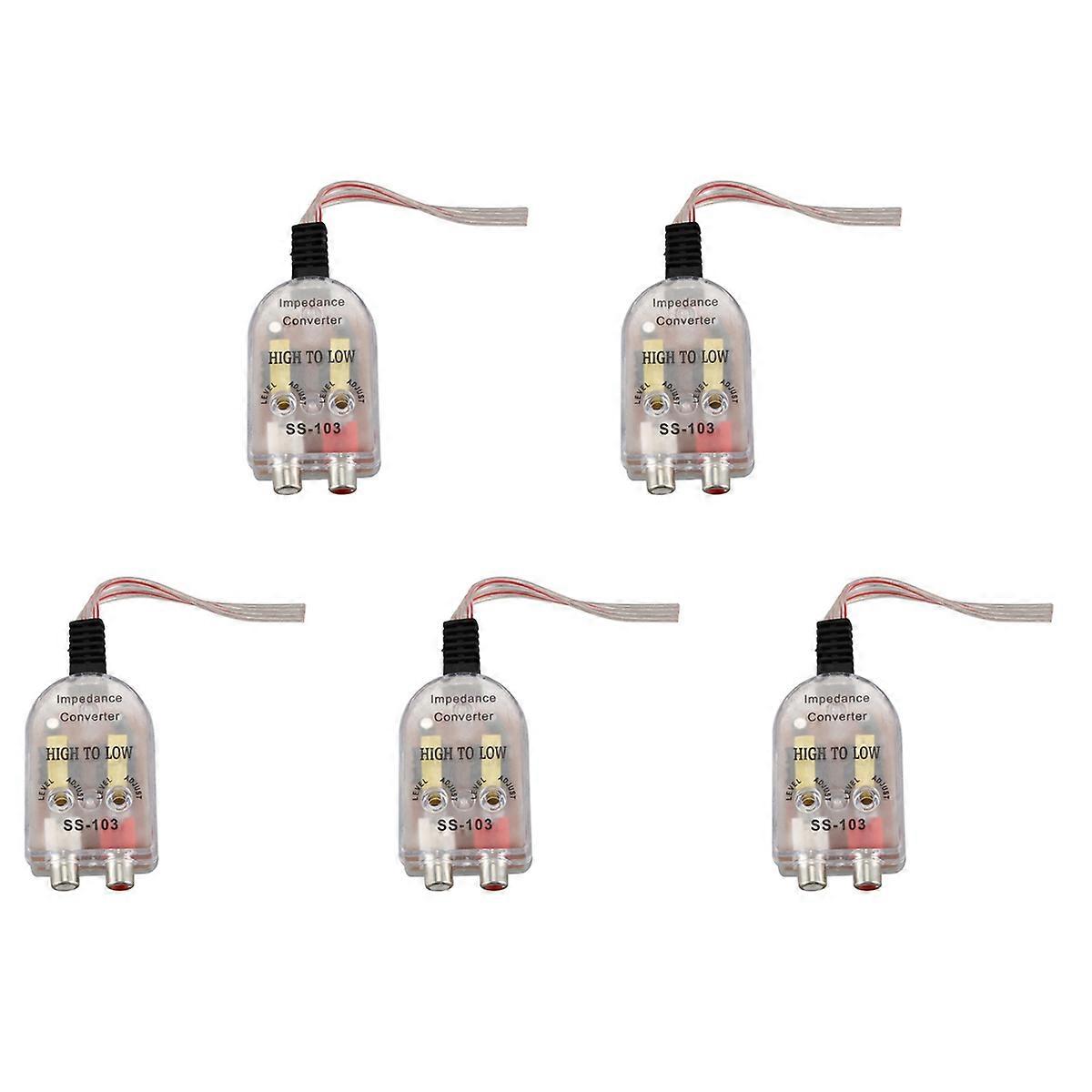 5X Vehicles Auto Car High to Low Impedance Converter Adapter Speaker to Line