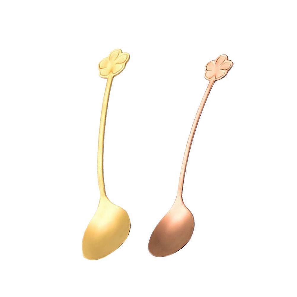 Chic Design Stainless Steel Spoon Rose Gold Color Perfect for Home and Restaurant Use 13.6X2.5X0.5cm Serving Cakes 2Pcs