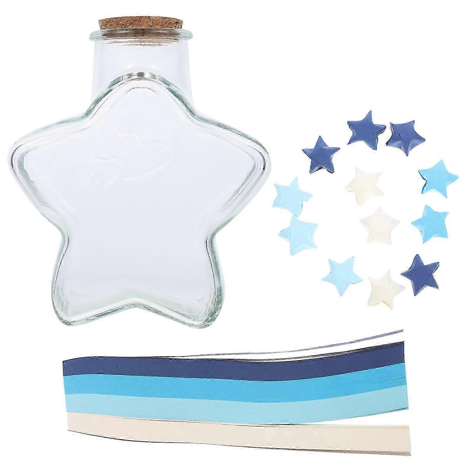 1 Set Origami Star Paper Strips with Bottle for Crafting Fortunate Stars