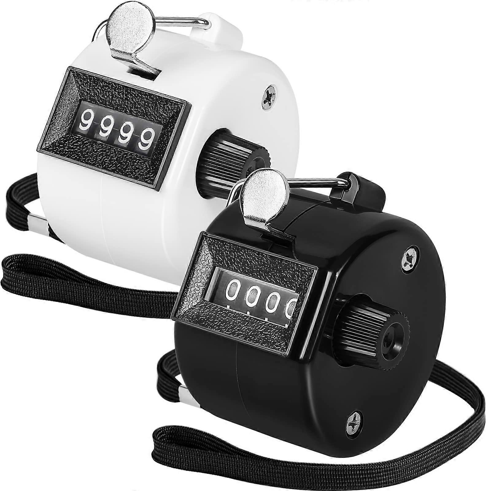 2-pack colorful handheld counter 4-digit counter (white + black)
