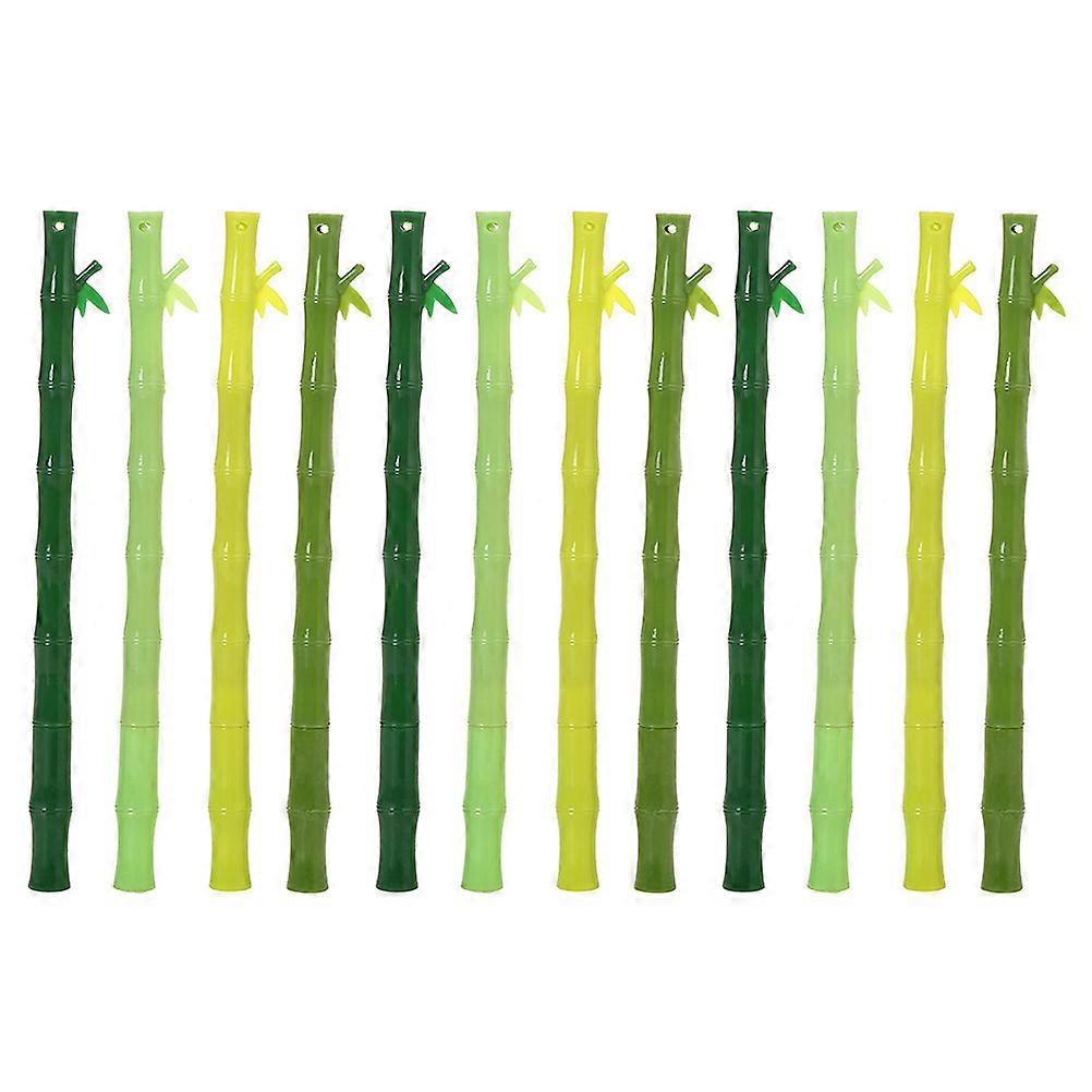 Writing Pens Bamboo-Joint Decor Testing Pen for present No Ink Leakage 12Pcs