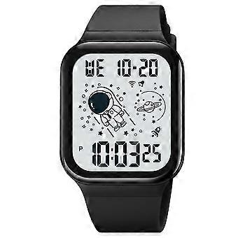 SKMEI 1863 Astronaute Étudiant Montre Carrée de Sports Numériques 1863 Rose Blanc Machine