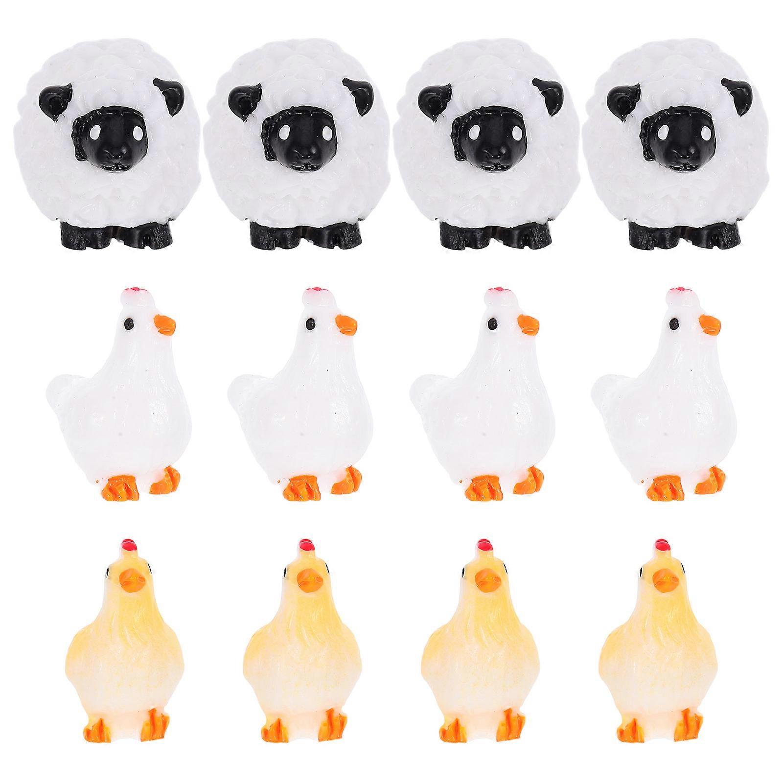 Cute Chicken Stuff Miniature Garden Resin Figurines For Home Decorations Charming Design 1Set