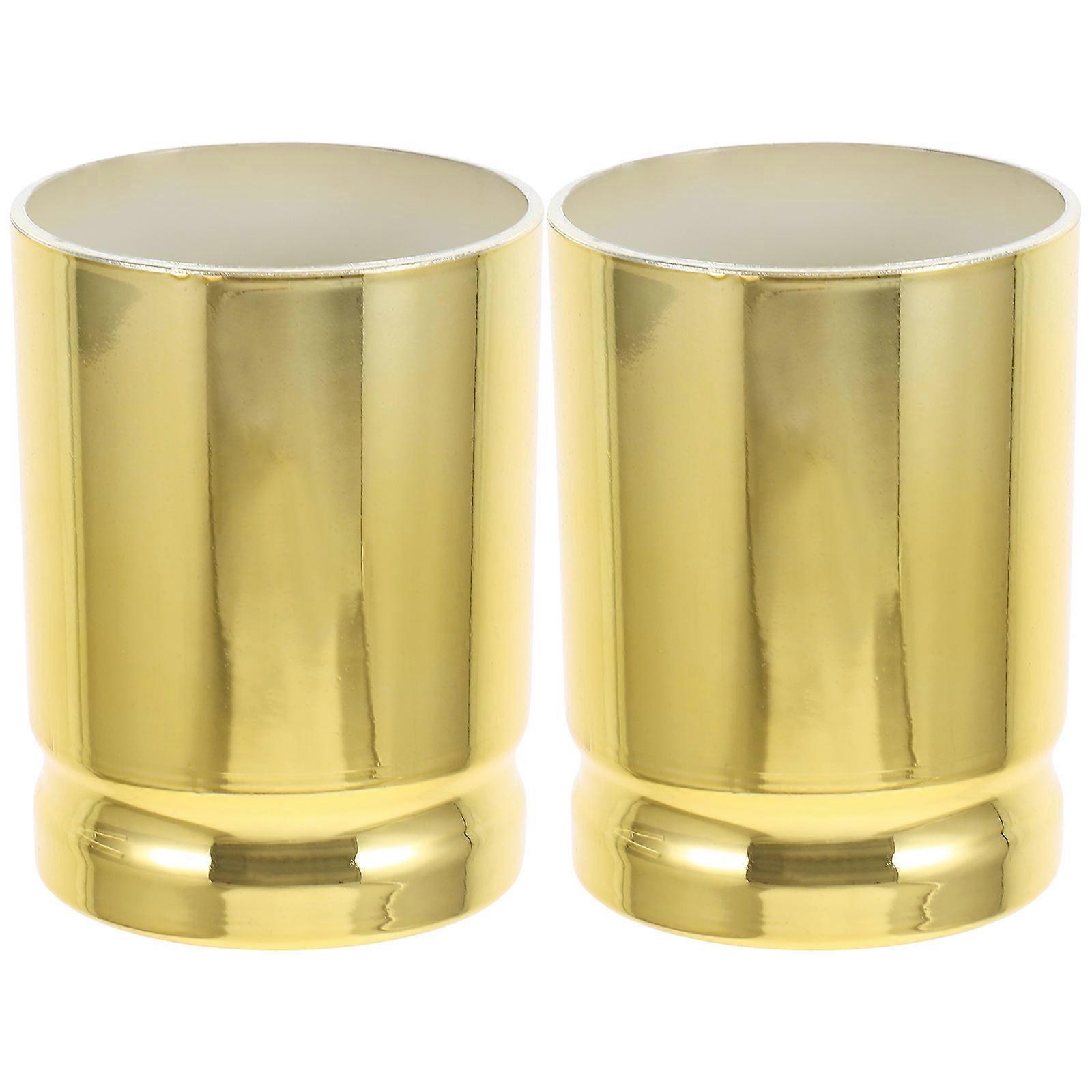Golden Reusable Small Wine Cups for Party 2Pcs Reusable Beverage Cups