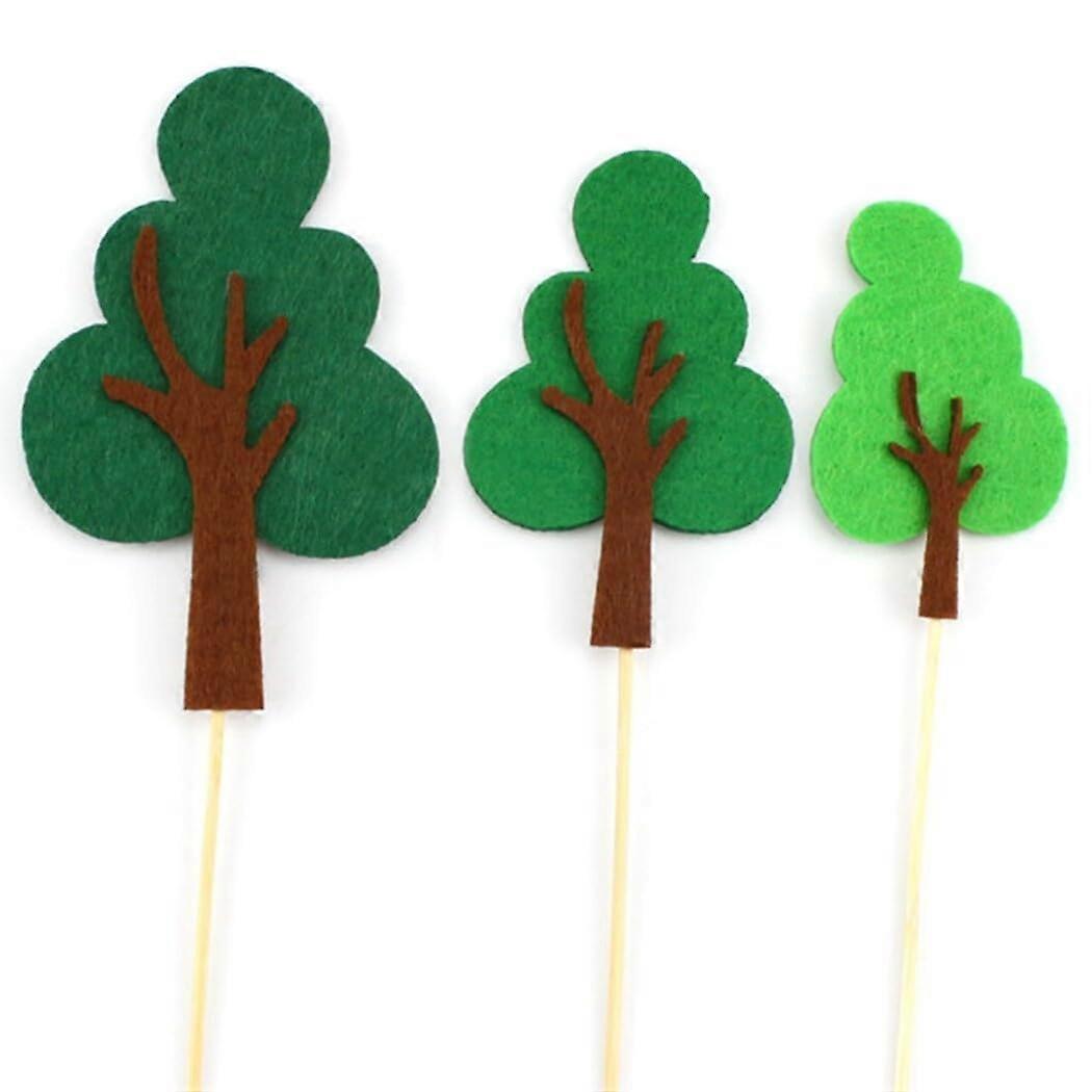 DIY cake decoration set, theme: cactus and treeinspired felt toppers for cupcakes and cakes