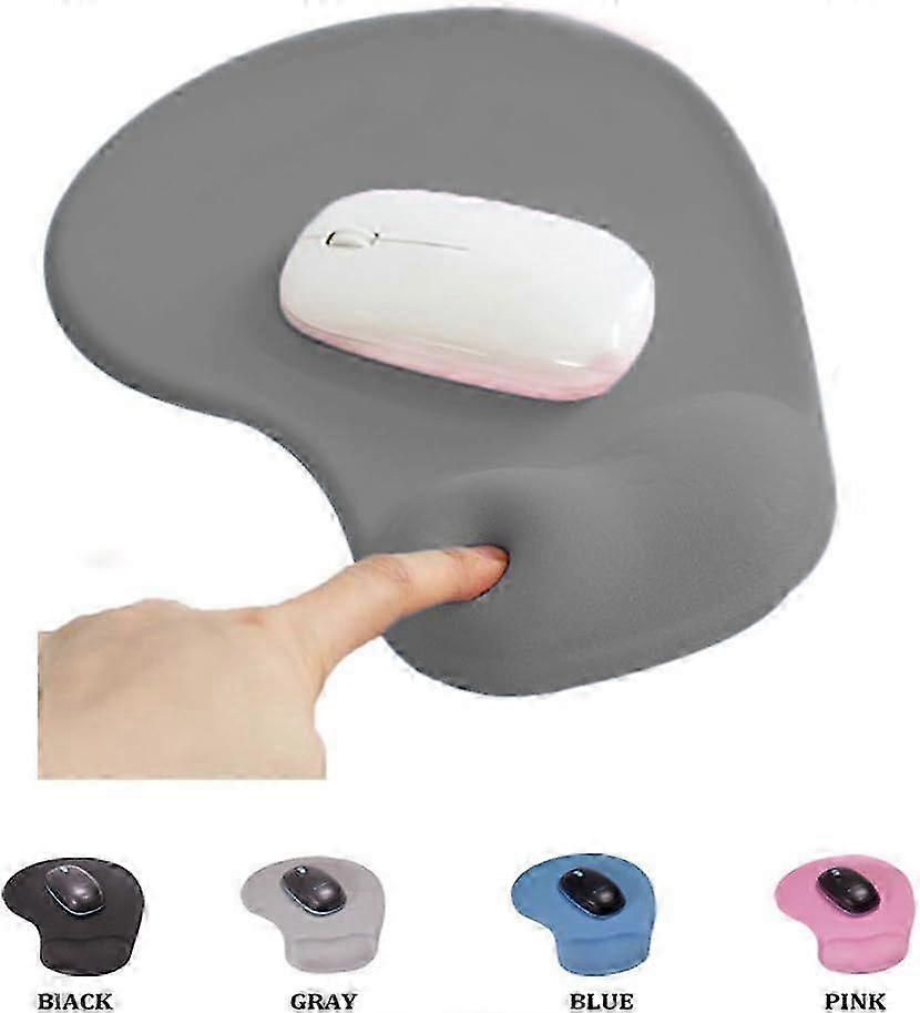 Ergonomic Mouse Pad with Gel Wrist Support - Non-slip Rubber Base and Comfortable Wrist Rest
