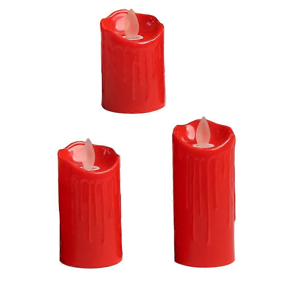 3Pcs Electronic Candle Lamp Simulation Candle Light (with Battery)