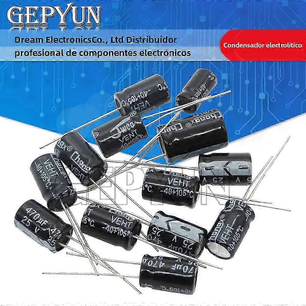 50PCS Electrolytic Capacitor Set with Various Voltages and Capacitance Values