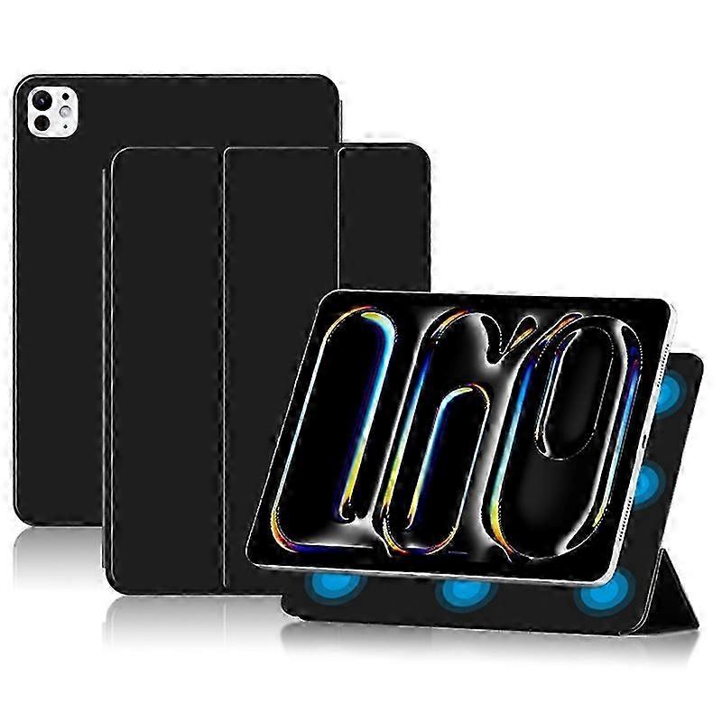 Case for Compatible with iPad Pro 11 (2024) (M4) Magnetic Attachment Tri-Fold Stand Protective Shell