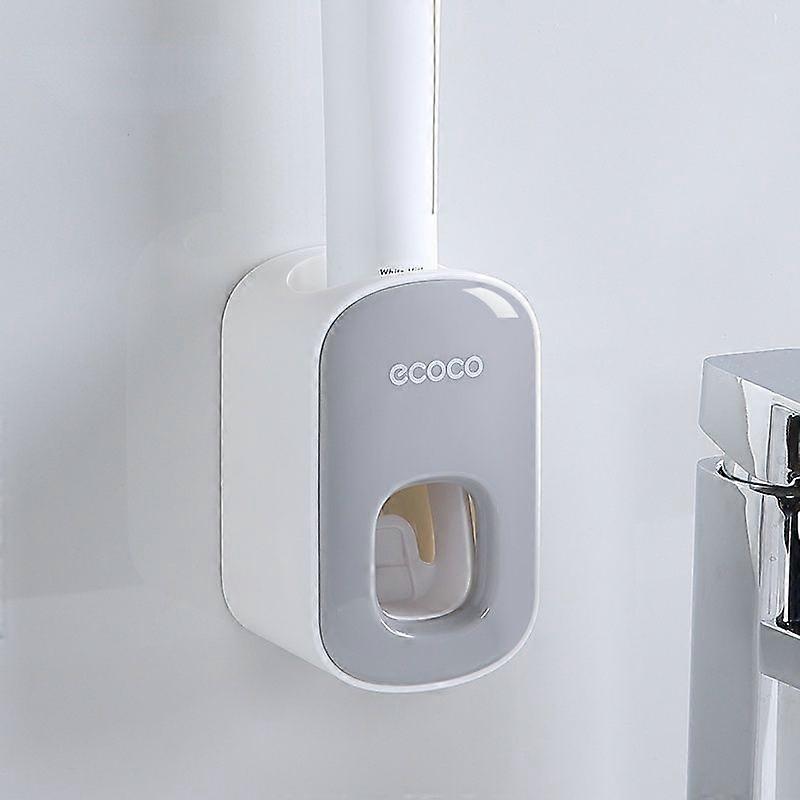 Automatic Toothpaste Dispenser Wall Mount Bathroom Bathroom Accessories Waterproof Toothpaste Squeezer Toothbrush Holder
