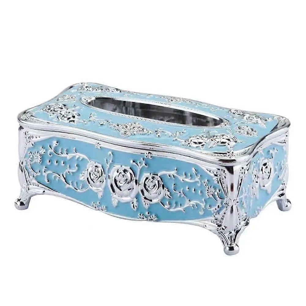 Plastic tissue box dispenser, modern stylish design, easytouse organizer, 2pcs Asilver blue.